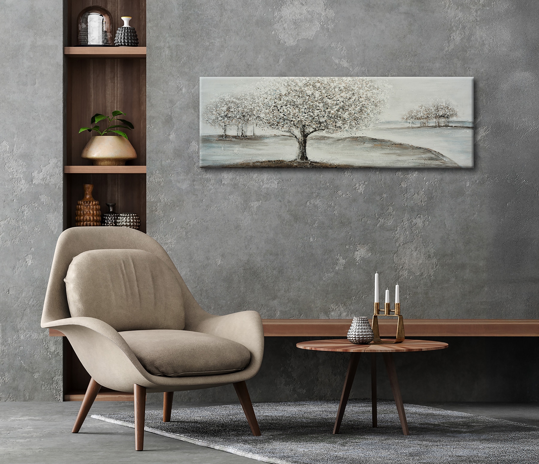 Bönninghoff Ölgemälde »handarbeit BÄUME 40x120 cm – Wandbild Kunst Deko modern«