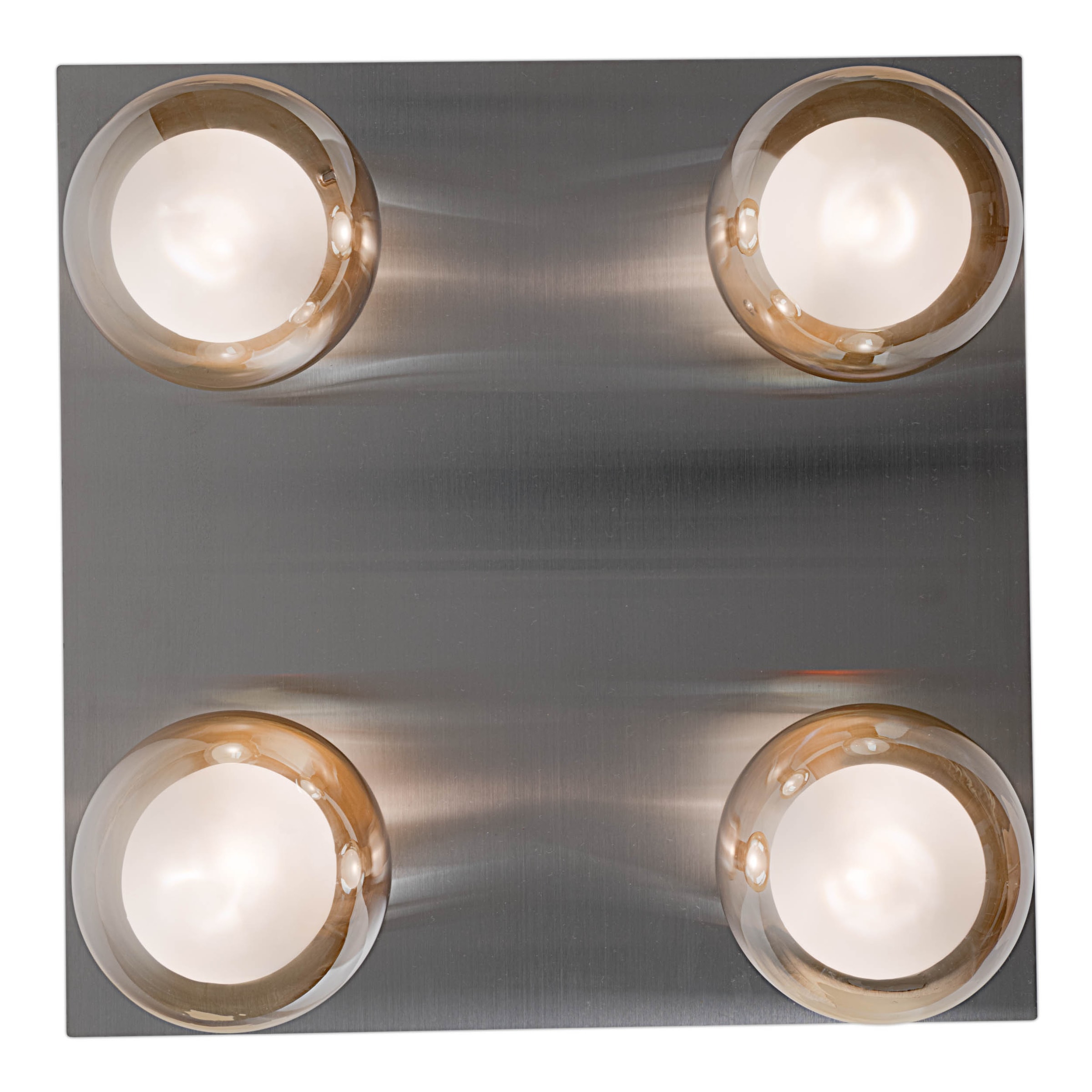 näve Deckenleuchte »Donika« G9 1 Stk. Glasschirme in amber, exkl. G9, Baldachin stahl-blank