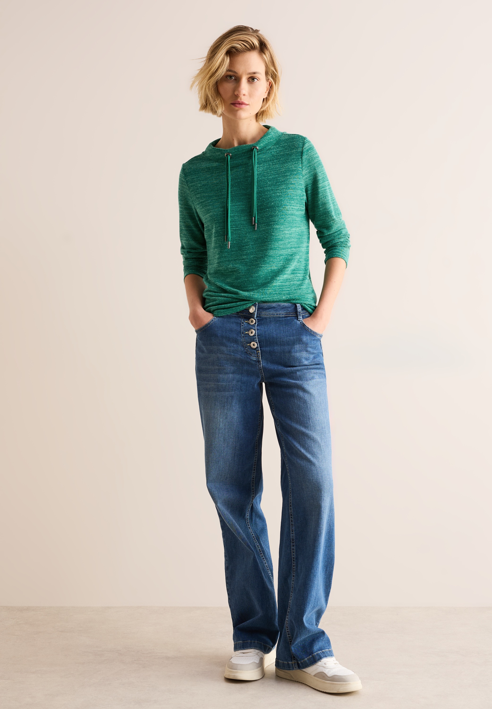 Thumbnail - Cecil Langarmshirt, bestehend aus einem Materialmix