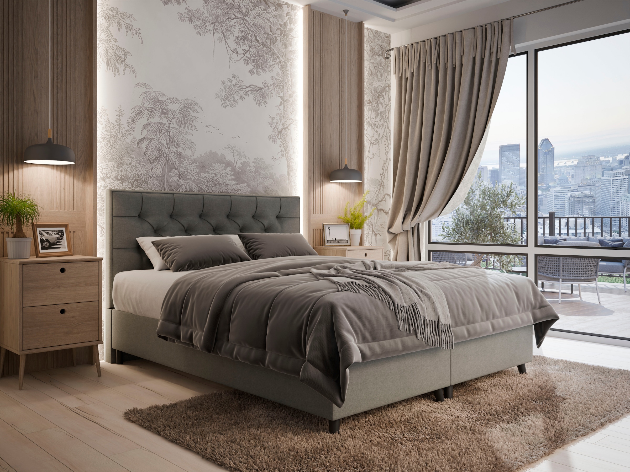 FORTE Boxbett »CABO erhältlich in den Breiten 140cm, 160cm & 180cm, inkl. Bettkasten« erhältlich in verschiedenen Farben