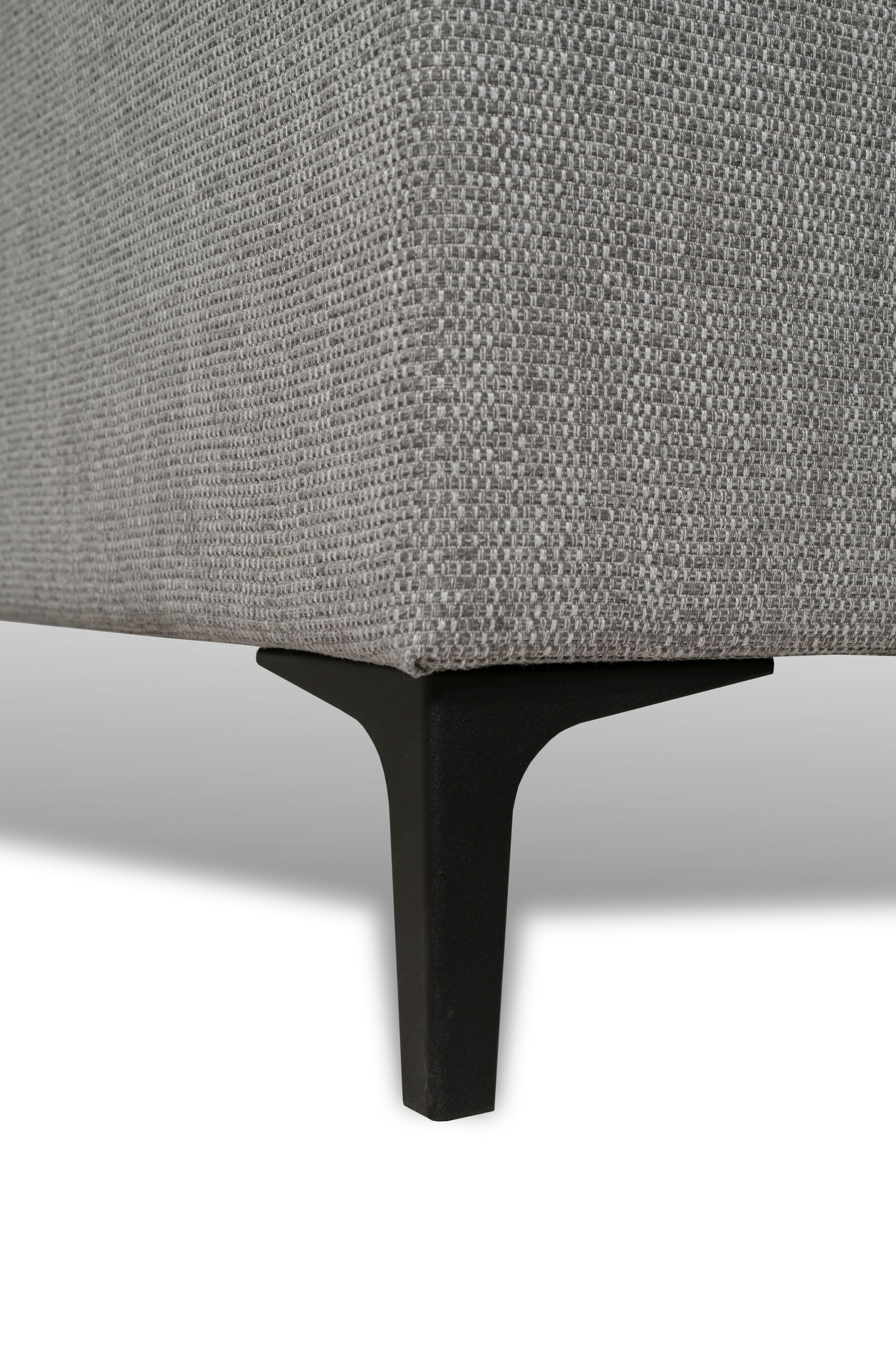 Places of Style Wohnlandschaft »XXL Sofa Oland, Struktur, Flachgewebe, Luxus-Microfaser, Boucle«, U-Form, 342 cm, Wellenunterfederung, Skandi-Design, Metallfüße