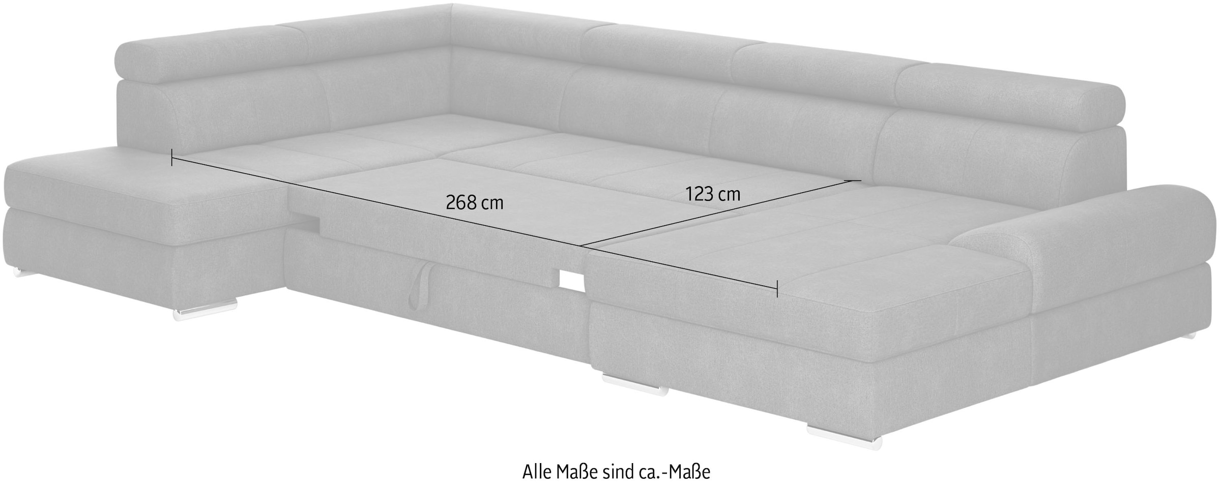 sit&more Wohnlandschaft »U-Form«, mit verstellbaren Kopfteilen, wahlweise mit Bettfunktion
