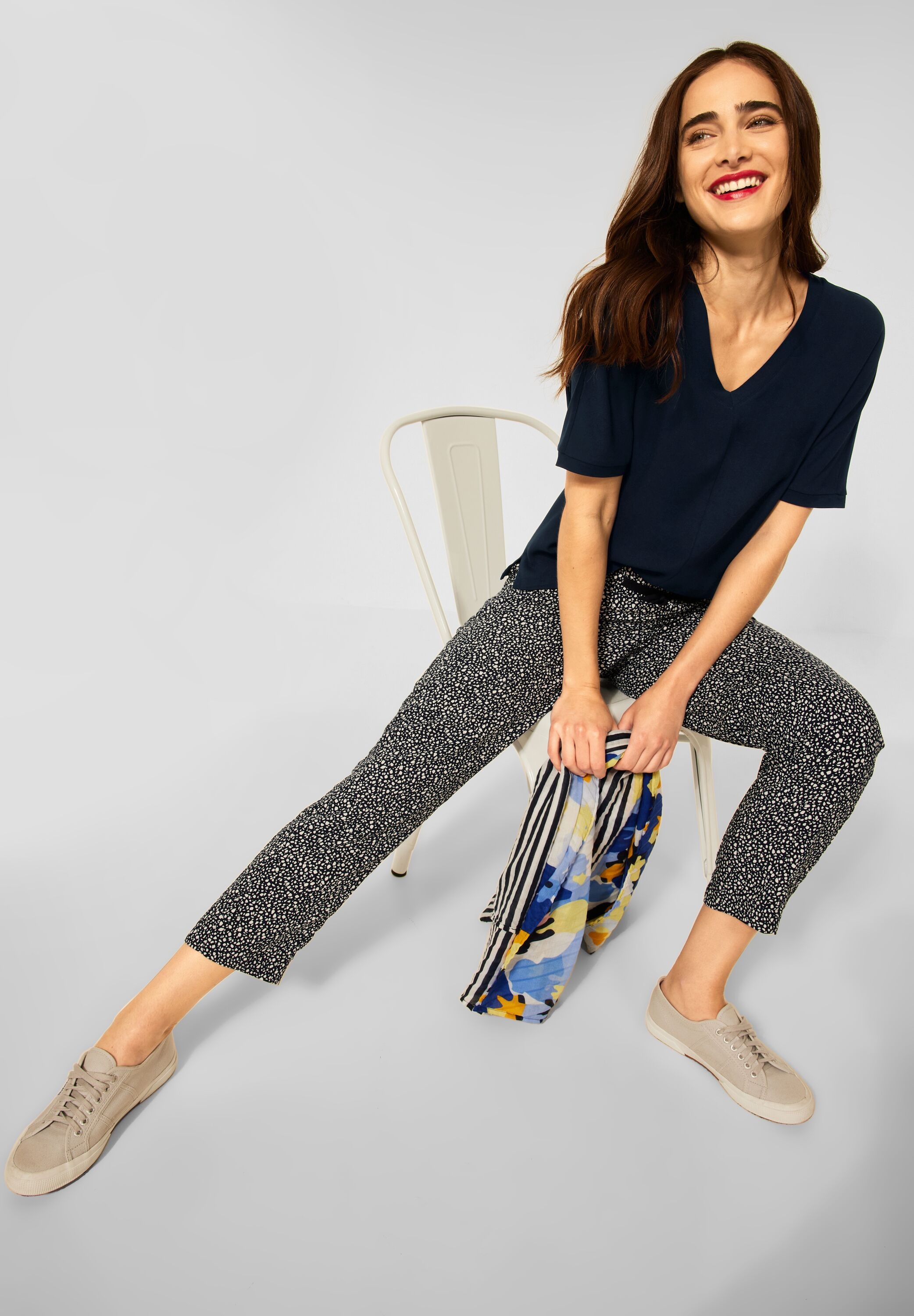 STREET ONE T-Shirt, mit Materialmix