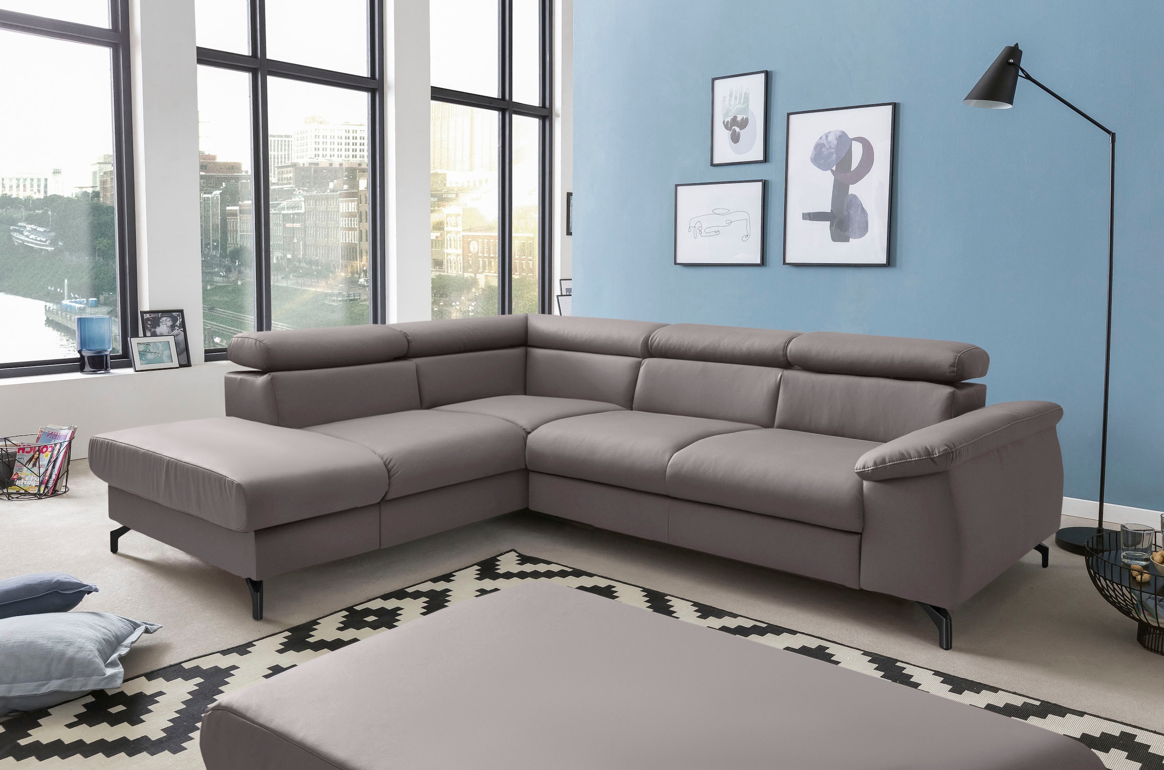 COTTA Ecksofa "Kitty L-Form, B: 249 cm", mit Kopfteilverstellung, optional günstig online kaufen