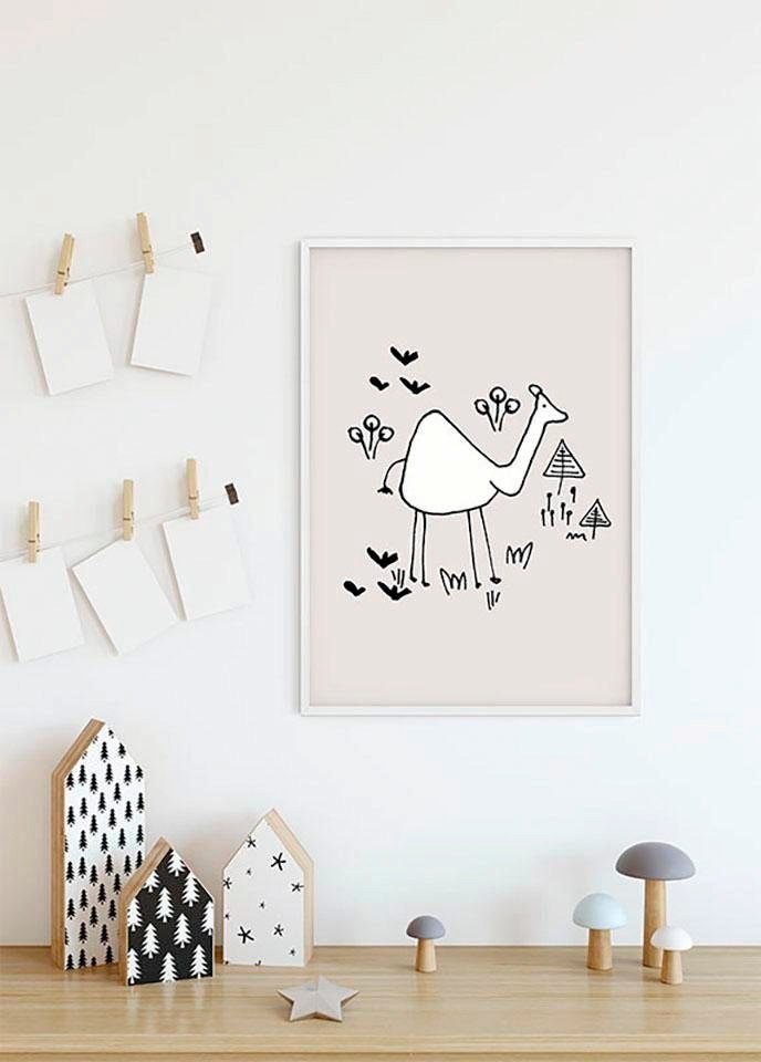 Komar Poster "Scibble Camel", Tiere, (1 St.), Kinderzimmer, Schlafzimmer, Wohnzimmer