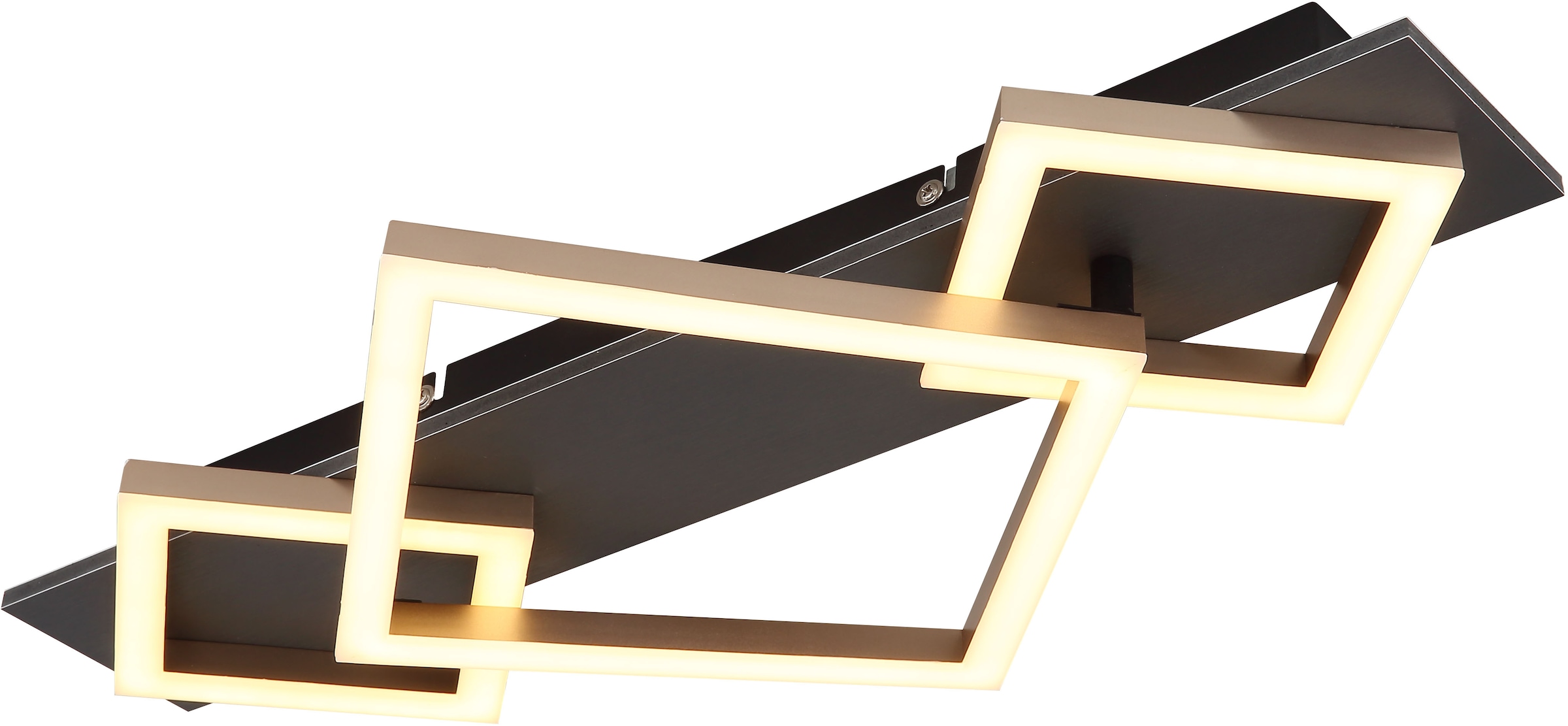 GLOBO LIGHTING LED Deckenleuchte »BEATRIX I«, Leuchtmittel LED-Modul | LED fest integriert, Deckenlampe/grau/champagnerfarben/3000K/Quadrate