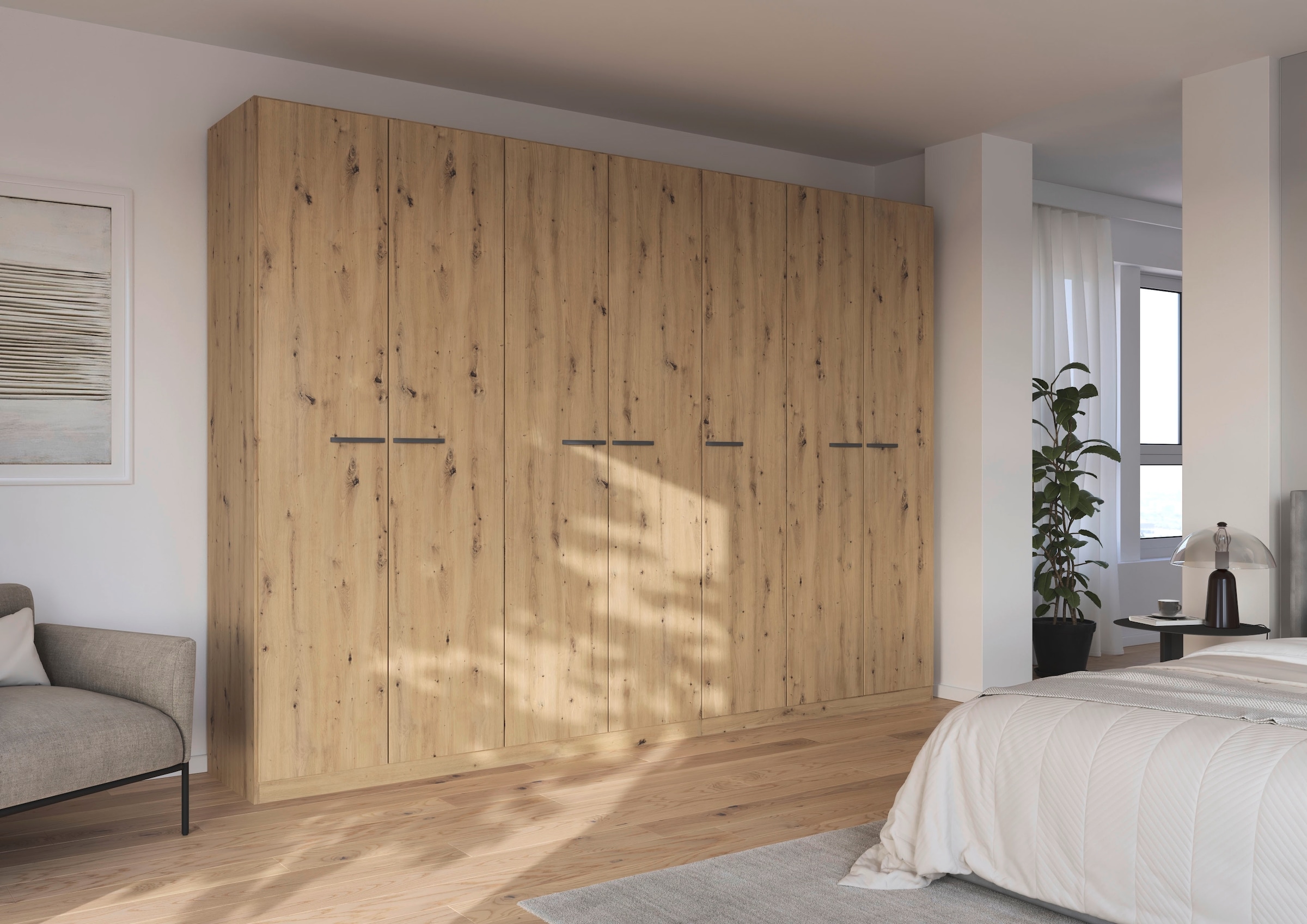 rauch Drehtürenschrank »Kleiderschrank Schrank Garderobe TOPSELLER OTELI inkl. Inneneinteilung«, (erhältlich in Breiten 91-360 cm, ab Breite 136cm inkl. Innenschubladen), mit zusätzlichen Einlegeböden, optional mit Spiegel MADE IN GERMANY