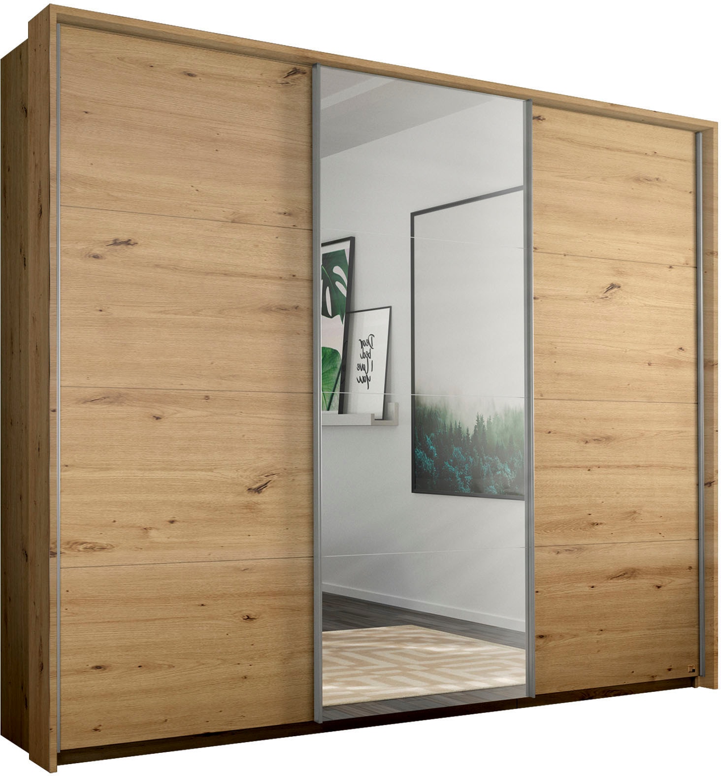 OTTO home Kleiderschrank "Mehrzweckschrank Aktenschrank Möbel Mietswohnung Schlafzimmer CORTONA" erhältlich in Breite 211/278/323/368 cm, Höhe: 214/233 cm, inkl. Passepartout und Zubehör, optionale Beleuchtung MADE IN GERMANY