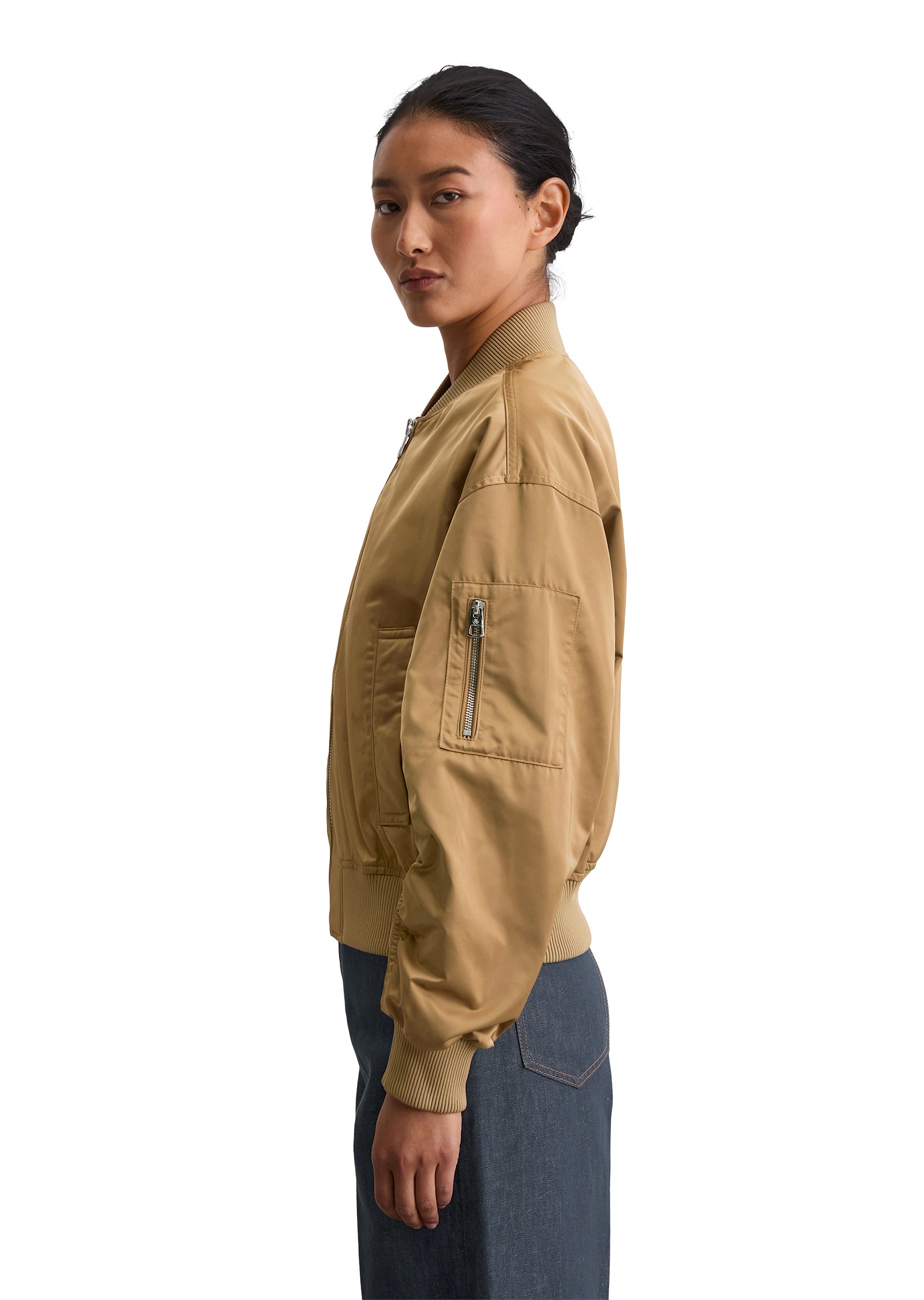 Marc O'Polo Outdoorjacke »aus recyceltem Shiny-Polyester-Twill«, ohne Kapuze