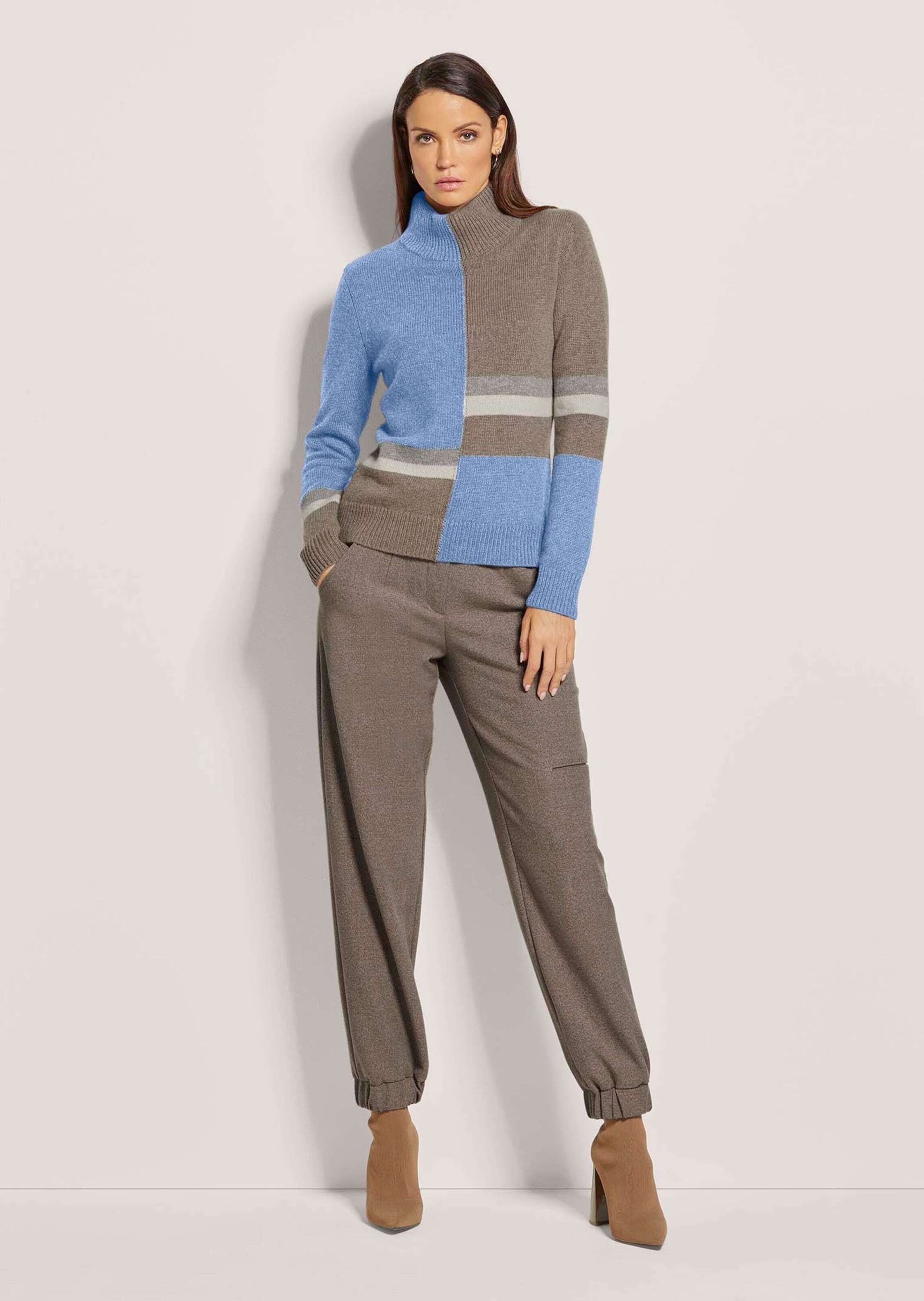 MADELEINE Longpullover "Pullover Stehkragen-Pullover mit Intarsien" günstig online kaufen