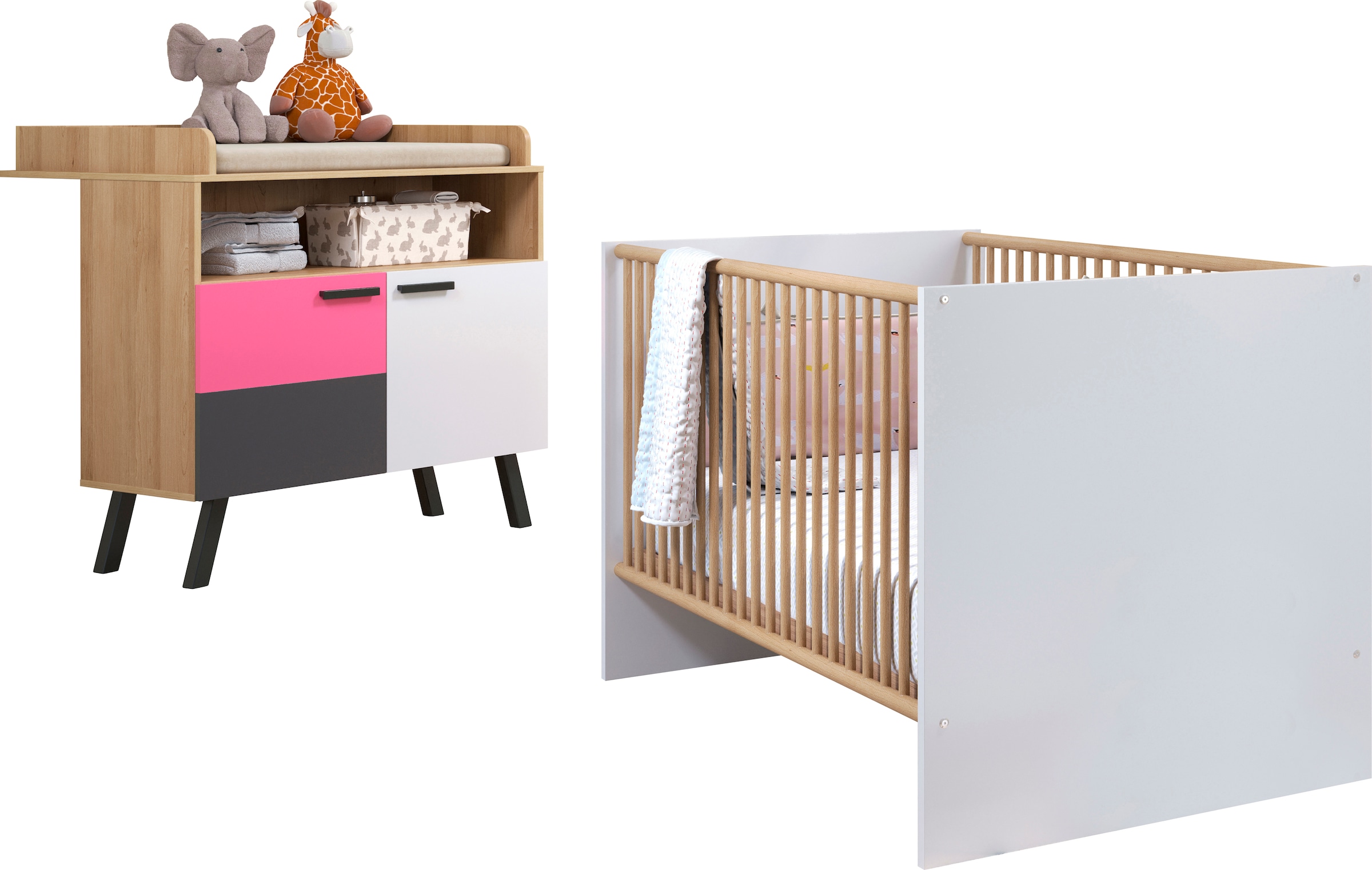 trendteam Babymöbel-Set »Mats«, (2 St.), neutrales Design