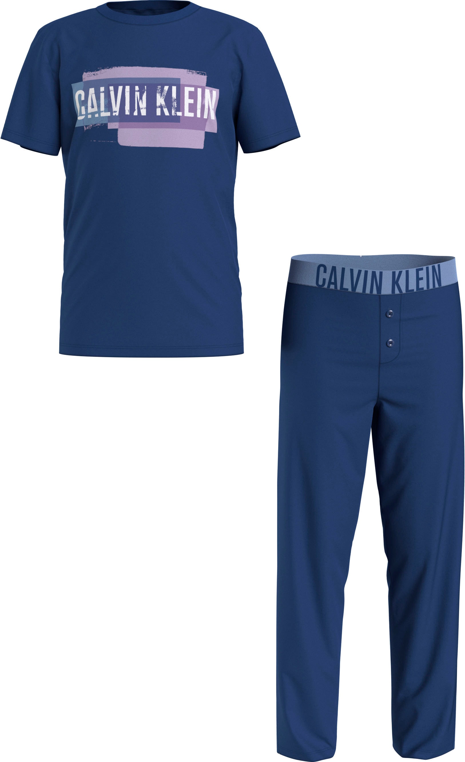 Calvin Klein Underwear Pyjama "KNIT PJ SET (SS+PANT)", (2 tlg.), mit Calvin Klein Print