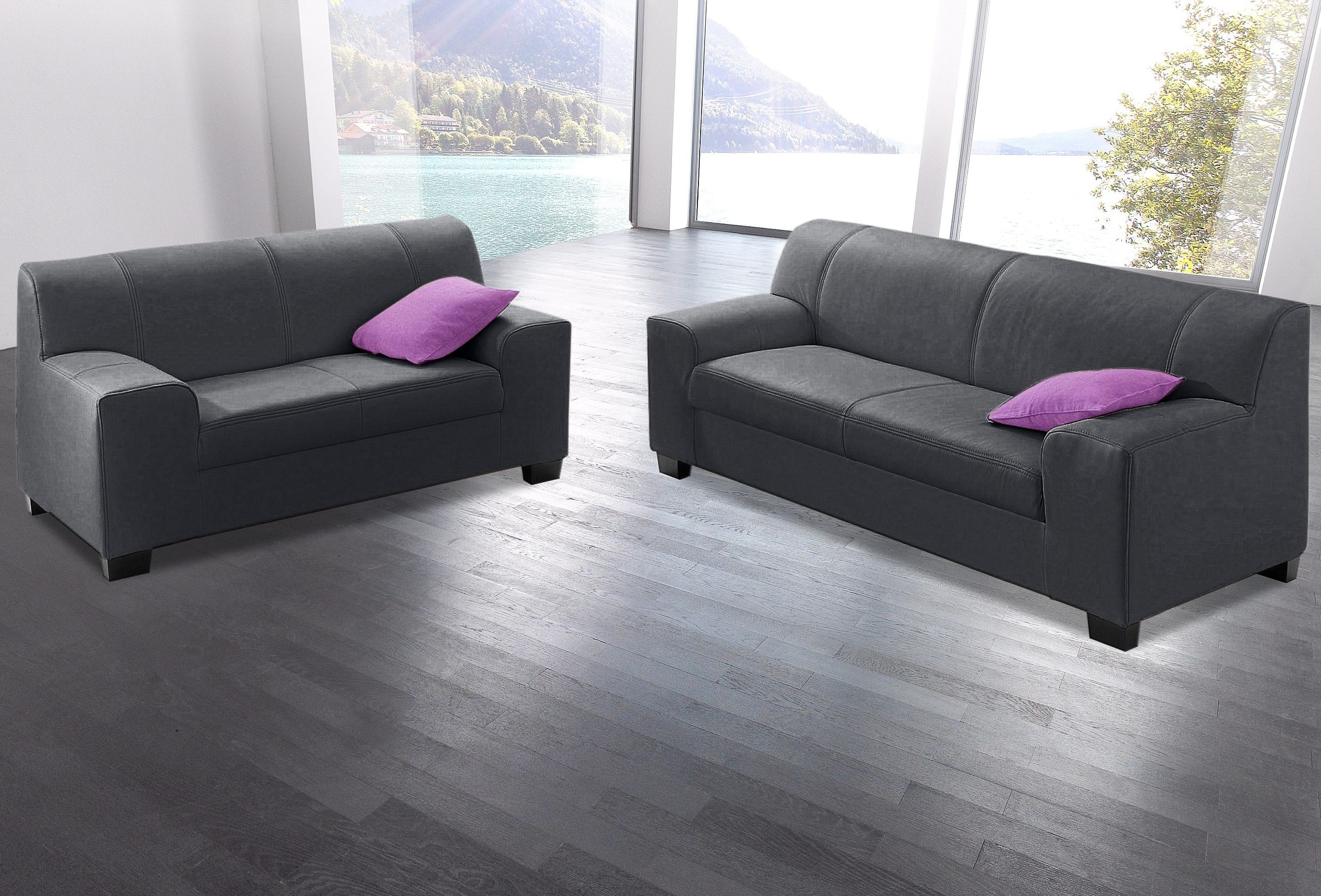 Thumbnail - DOMO collection Polstergarnitur "Amando zeitlos und modern, komfortabel" Spar-Set, bestehend aus 2er- und 3er-Sofa
