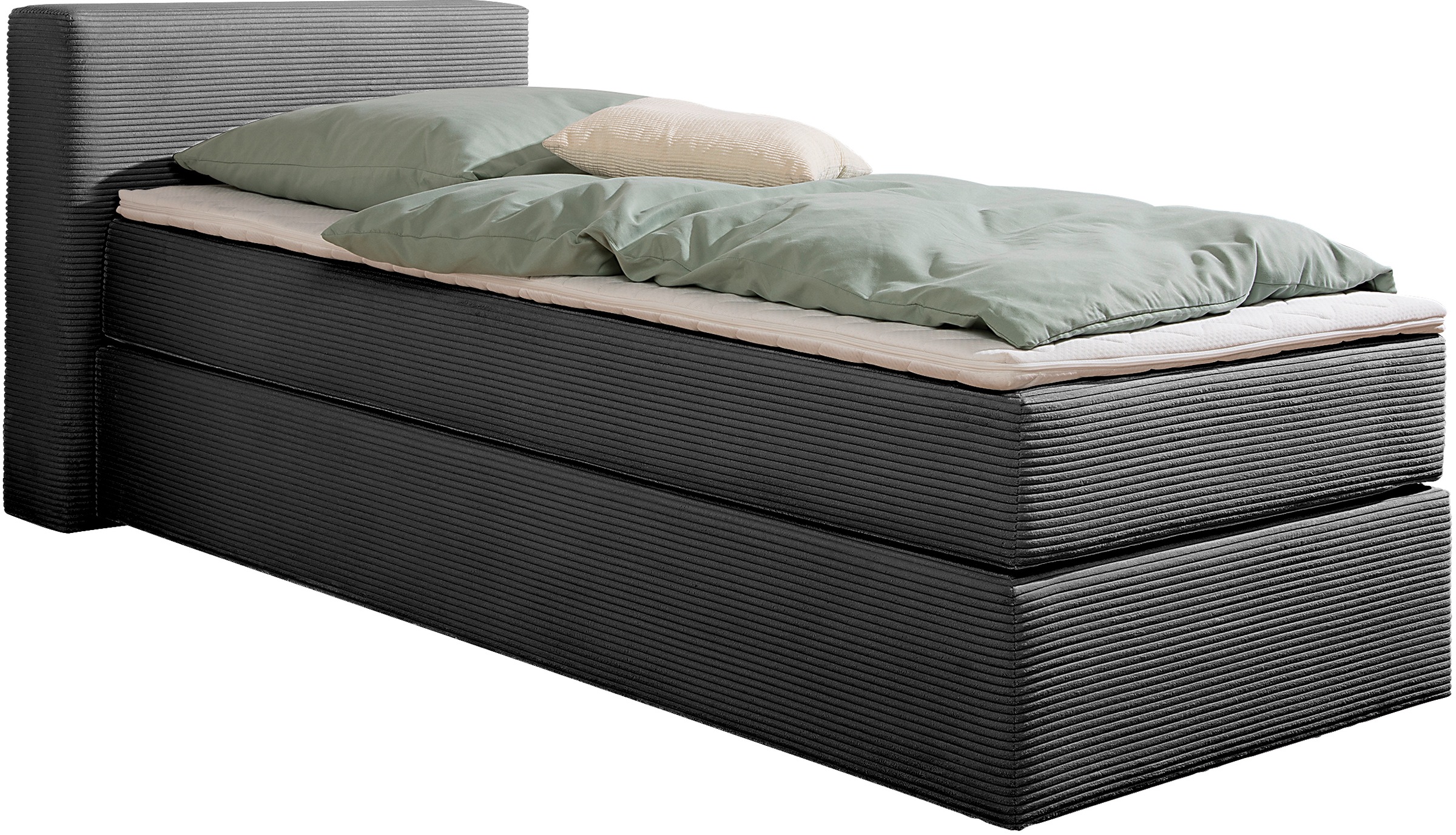 andas Boxspringbett »Åby«, In Cord Bezug, wahlweise mit und ohne Matrazte erhältlich