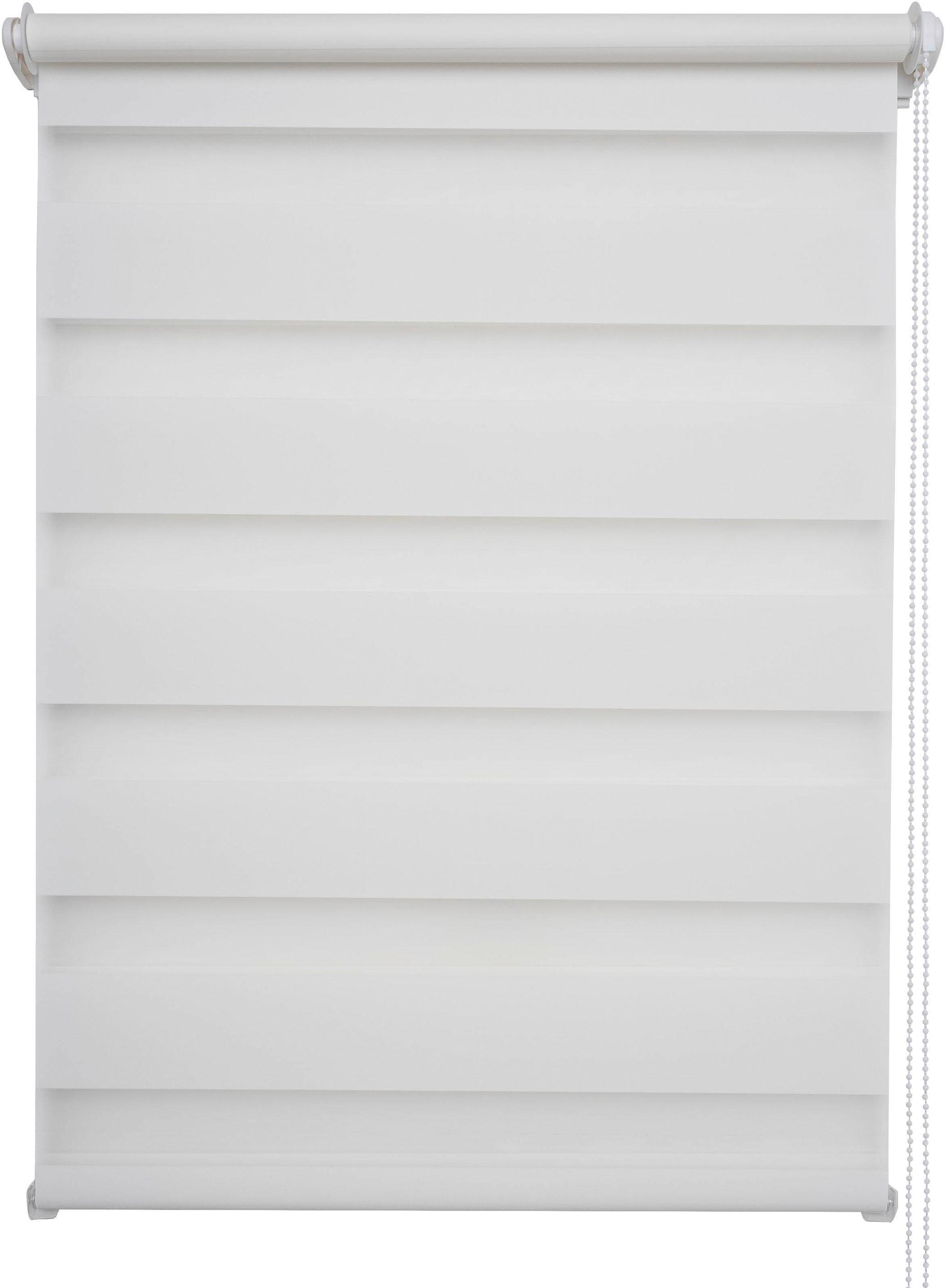 Doppelrollo, B:120cm H:150cm, weiß, SCHÖNER WOHNEN-KOLLEKTION, Kunststoff, Polyester, Rollos, "Klemmfix-Doppelrollo"