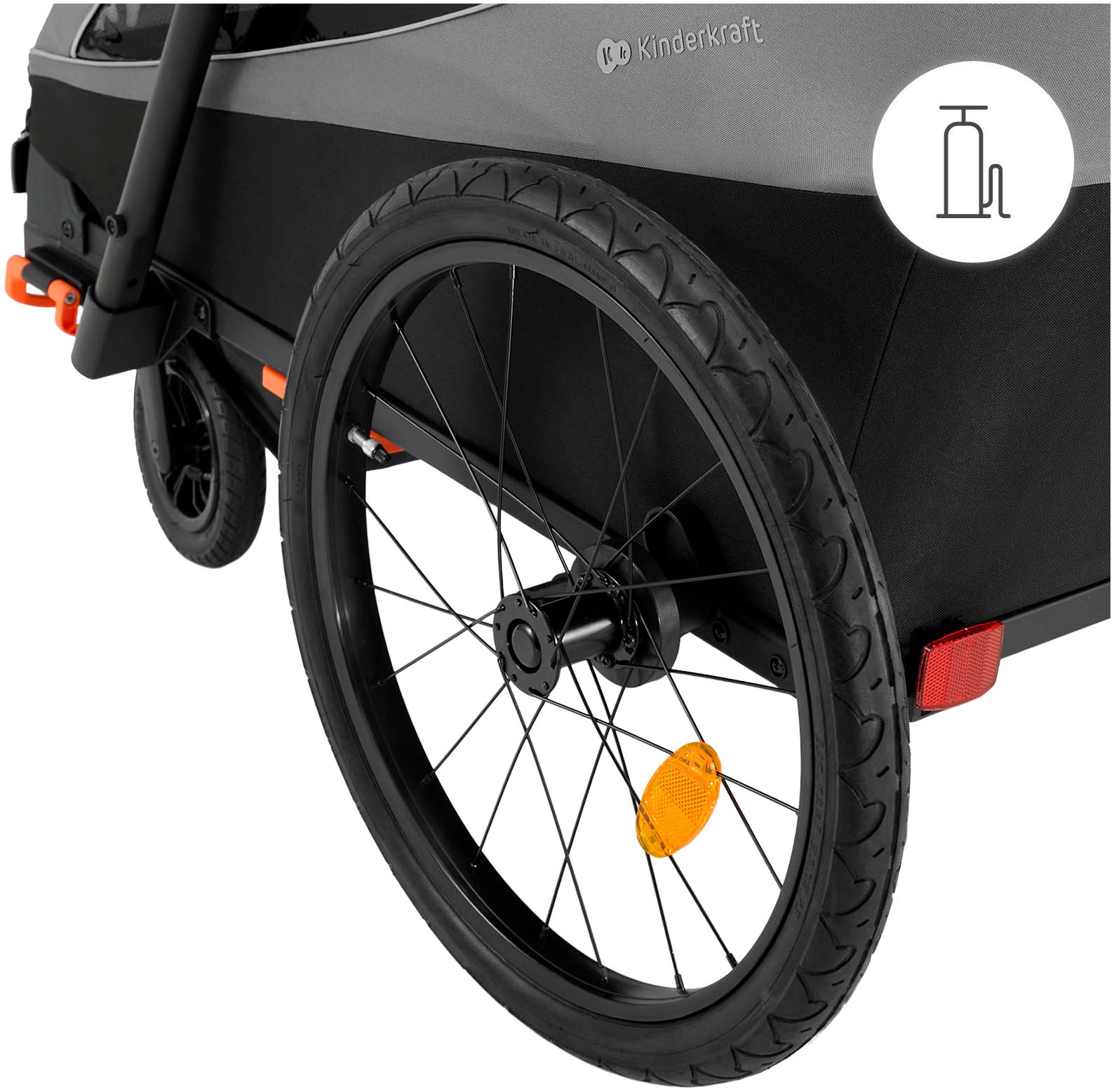 Kinderkraft Fahrradkinderanhänger »NAVA WALK« 2in1 Fahrradanhänger & Buggy, Luftreifen, für 2 Kinder