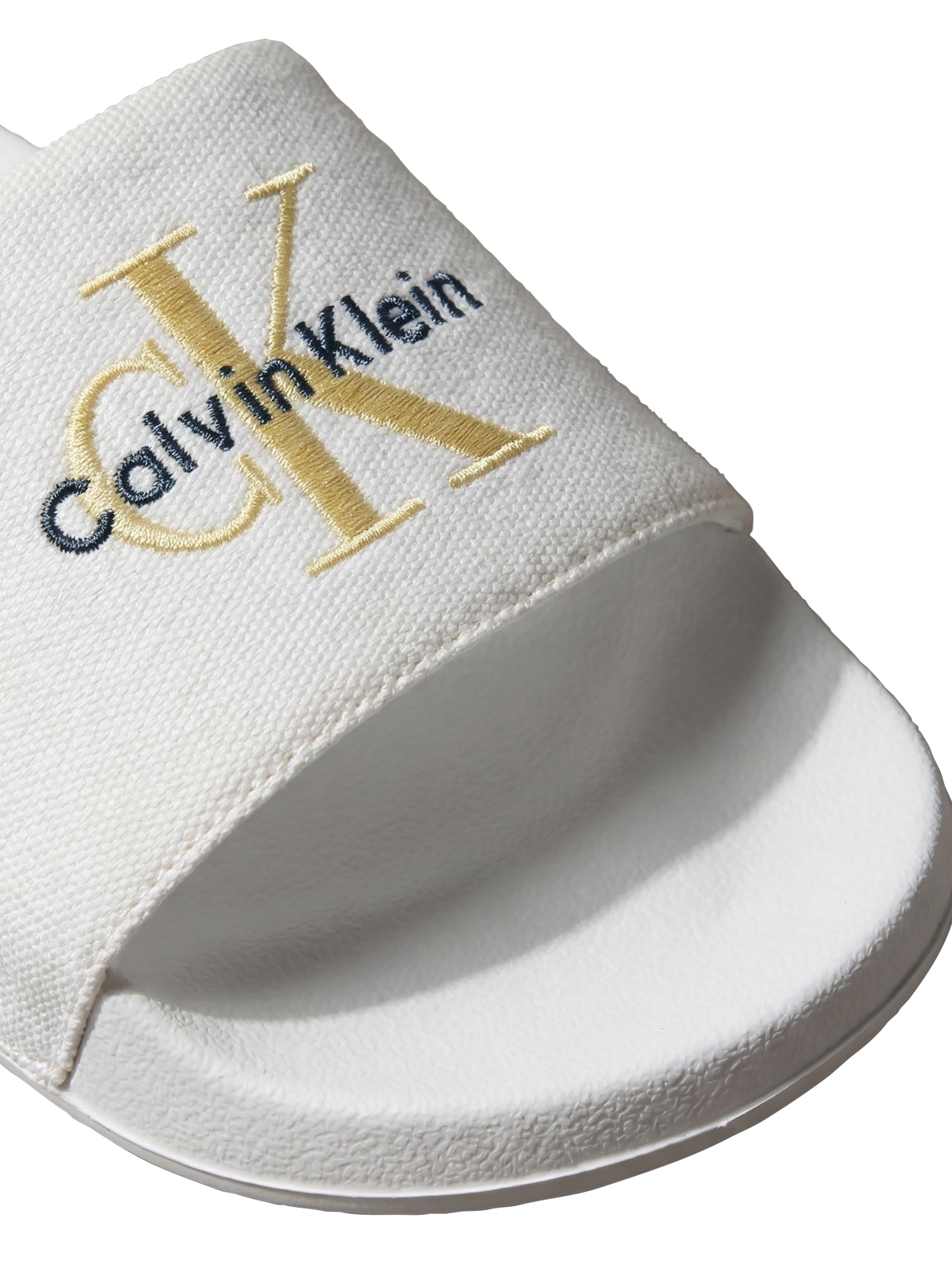 Calvin Klein Badepantolette »ESS SLIDE CV WN«  Strandschuh, Flat mit CK-Stickerei