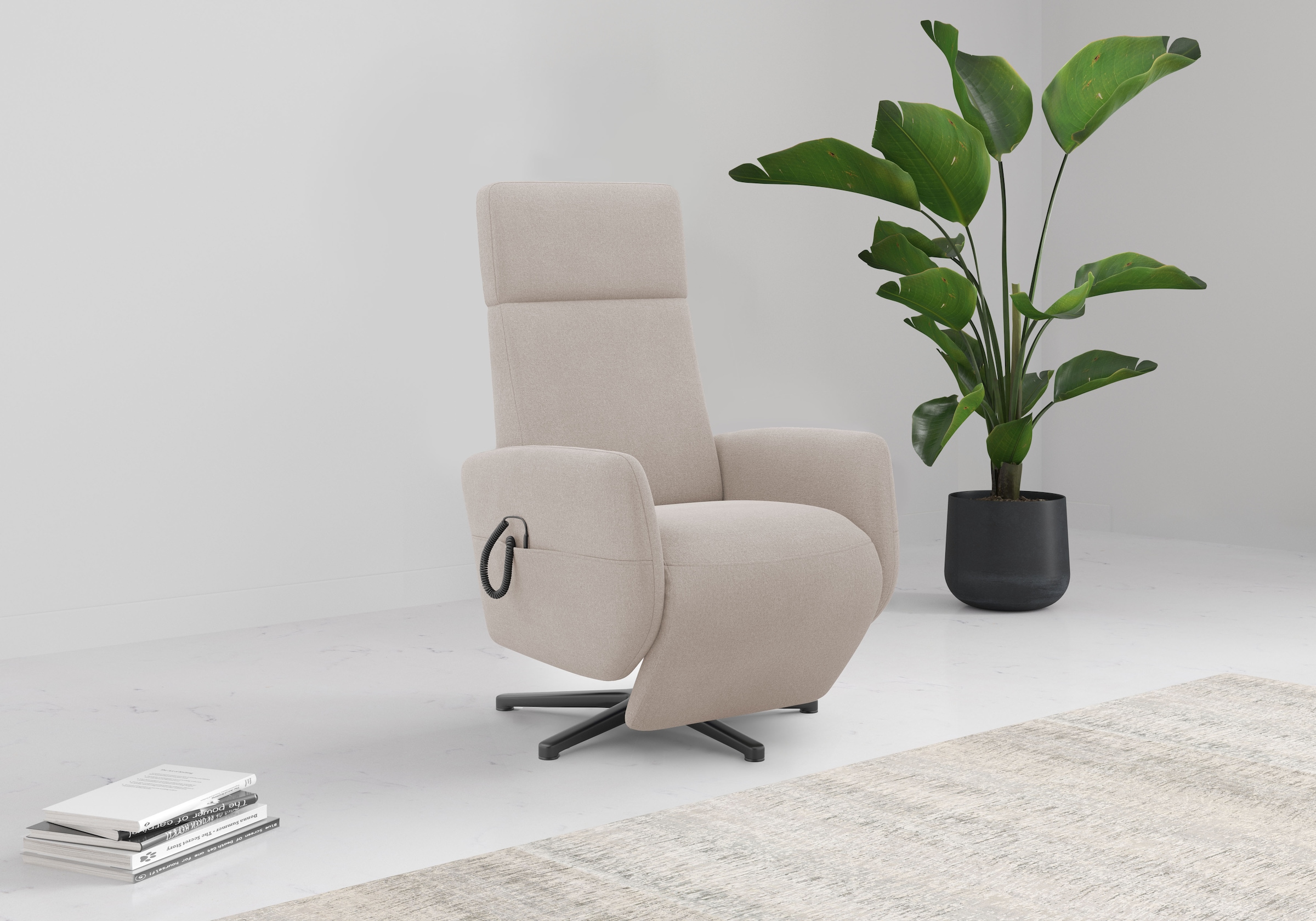 OTTO home TV-Sessel "Rochelle, inkl. Kopfteilverstellung & 360 Drehfunktion" 1 Stk. tlg. wahlweise mit 2 Motoren, Akku & Aufstehhilfe