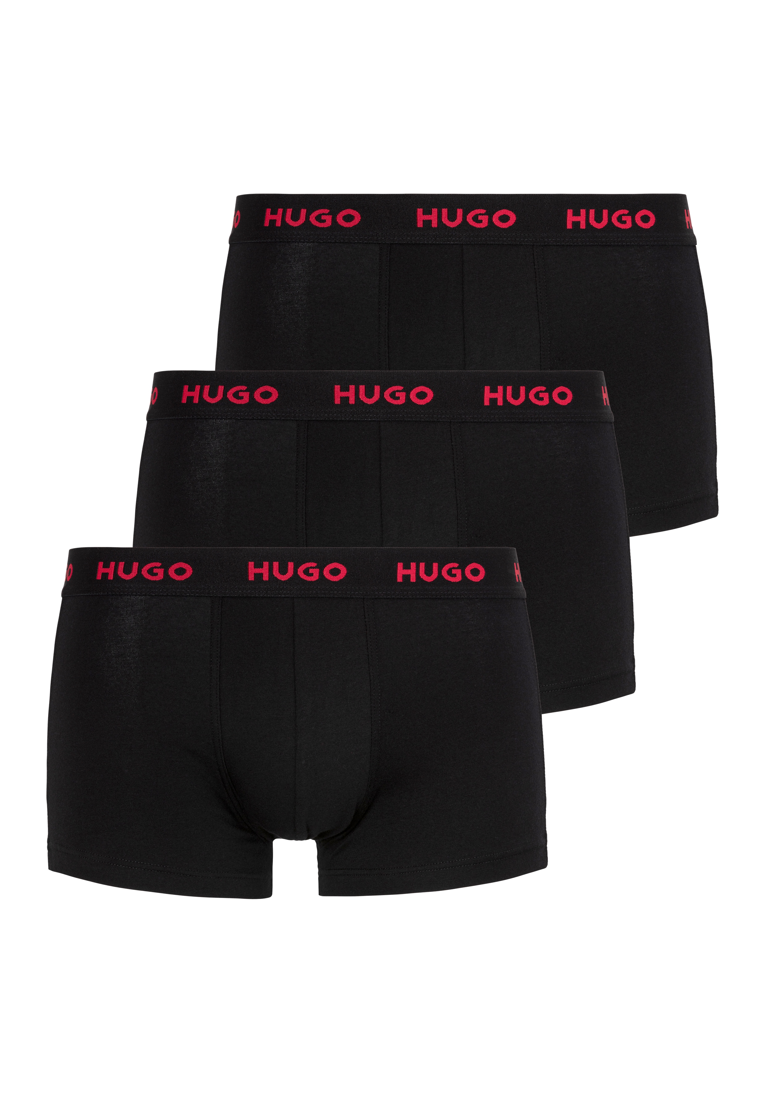 HUGO Underwear Trunk "TRUNK TRIPLET PACK" Packung, 3 Stk. mit Logoschriftzug auf dem Bund