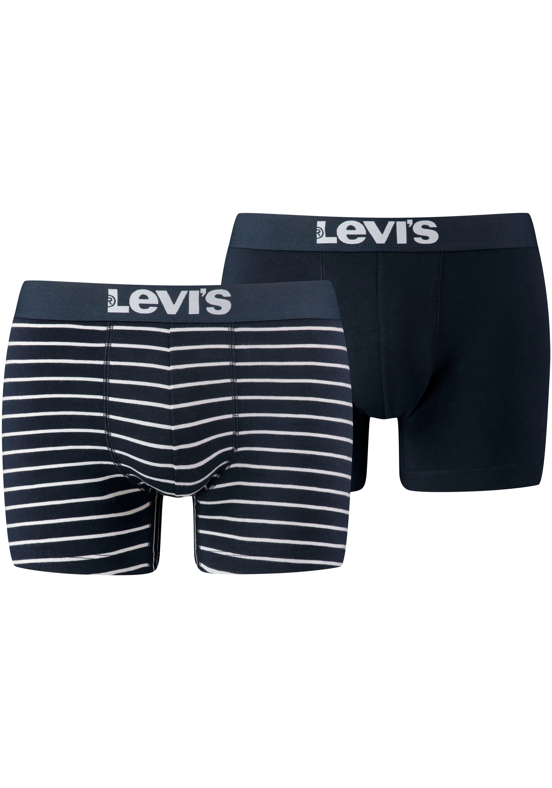 Levis Boxershorts, (Packung, 2er-Pack), mit breitem Logobund