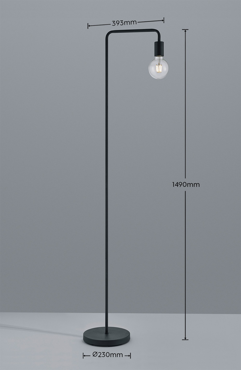 my home Stehlampe »Jill«, 1 flammig, Leuchtmittel E27 | ohne Leuchtmittel