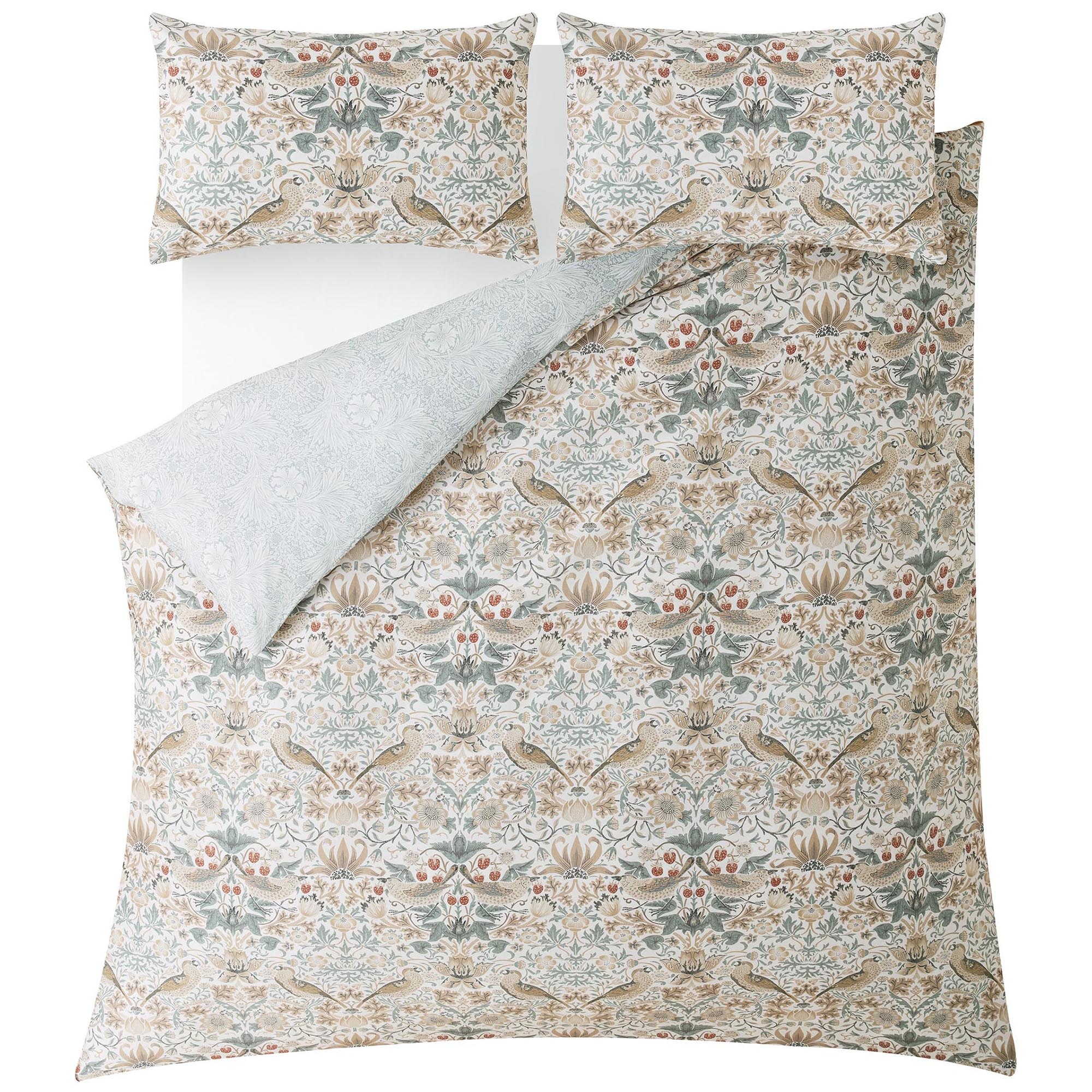 WILLIAM MORRIS AT HOME Wendebettwäsche "Strawberry Thief, aus Baumwoll Sati günstig online kaufen