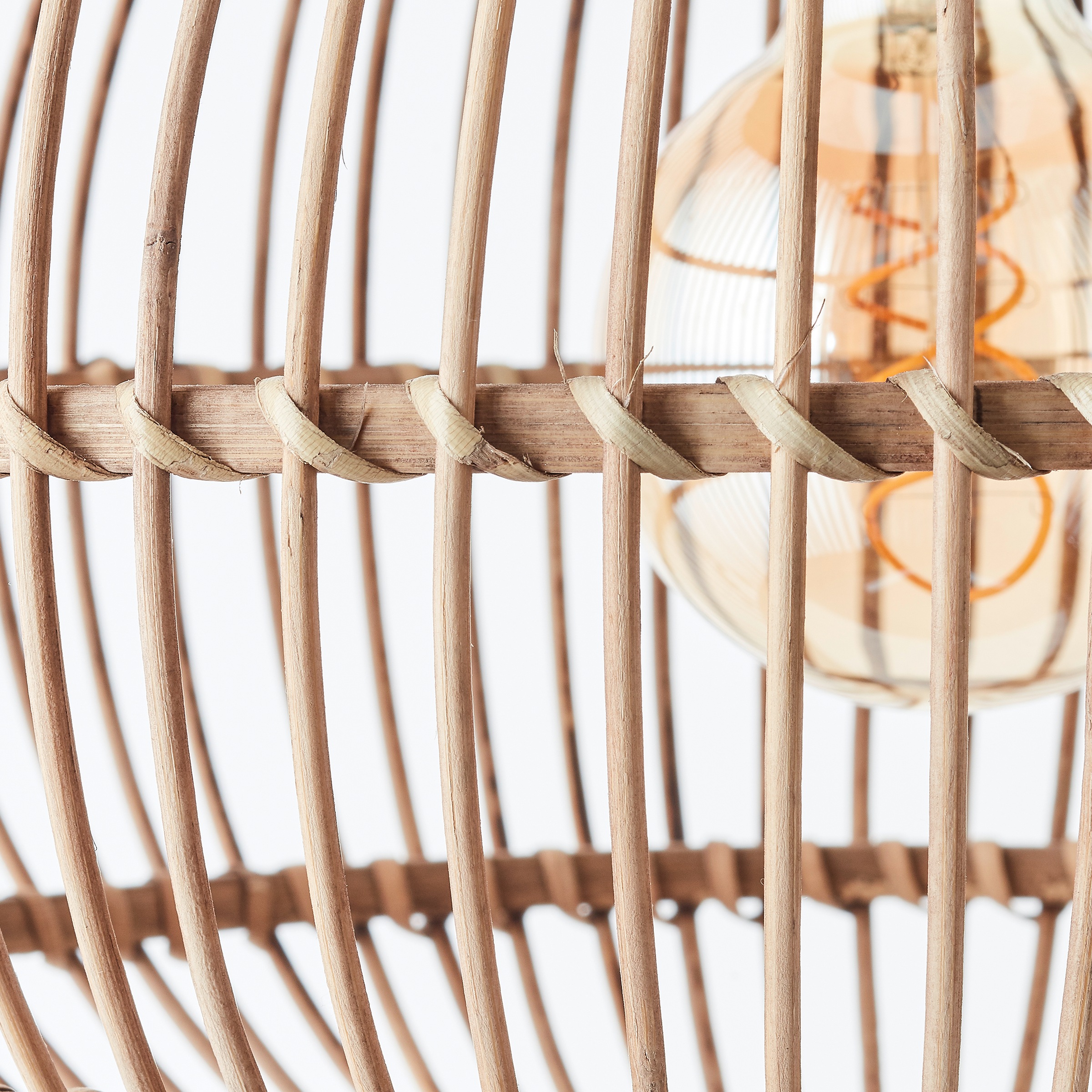 Brilliant Pendelleuchte »Woodball«, 1 flammig, Leuchtmittel E27 | ohne Leuchtmittel, höhenverstellbare Boho Hängelampe mit Bambus Schirm, dimmbar, D 45 cm