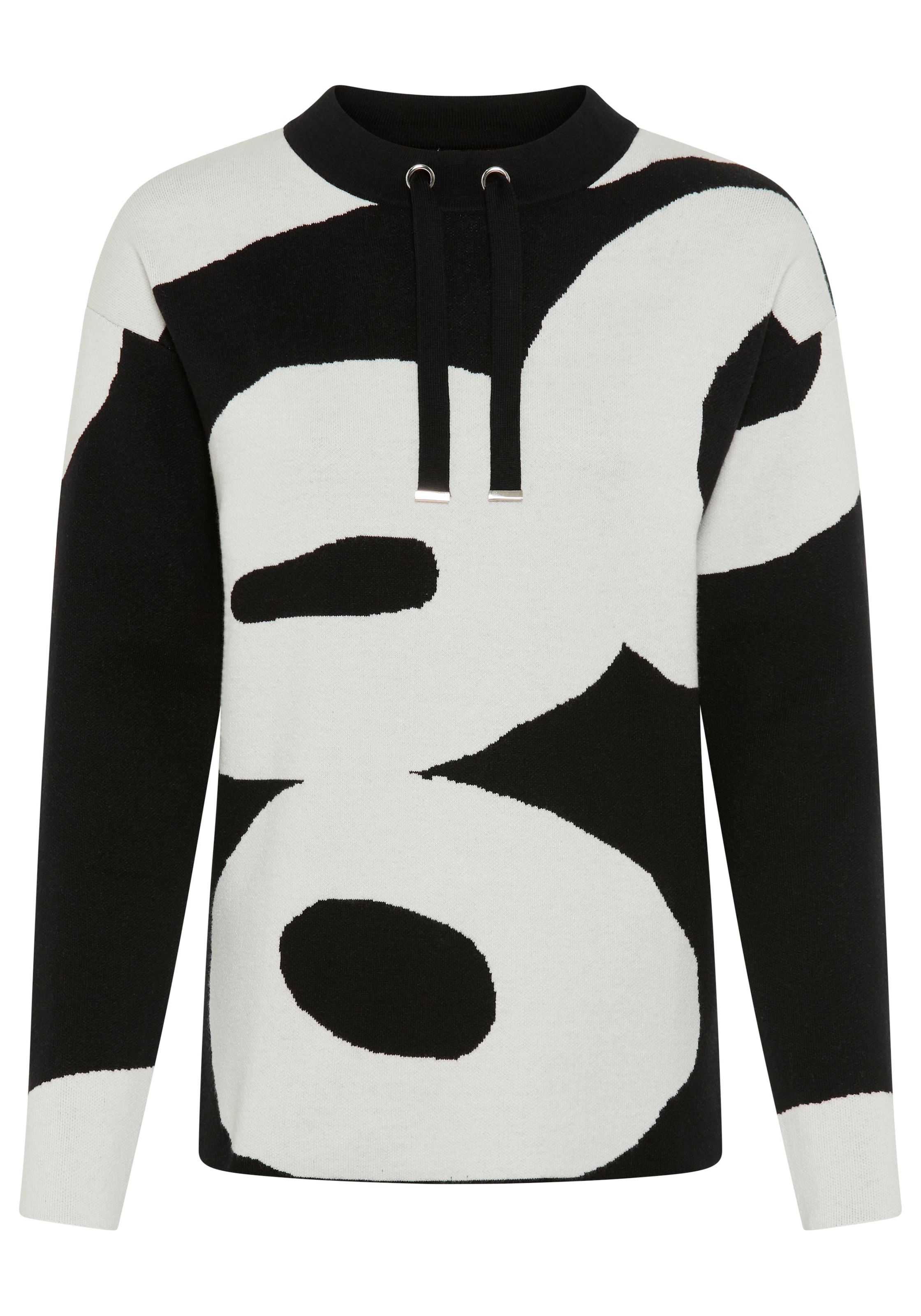 Laura Scott Jacquardpullover, mit abstraktem Muster und Bindebändern - NEUE KOLLEKTION
