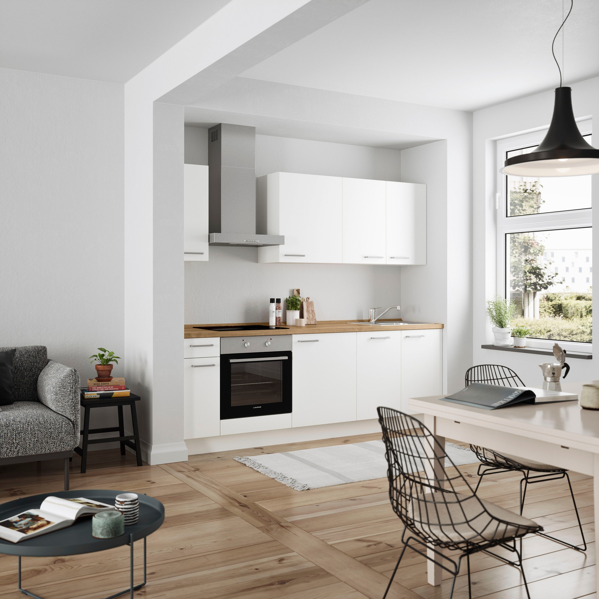 nobilia® Küchenzeile »"Touch I"«, vormontiert, Ausrichtung wählbar, Breite 240 cm, wahlw. mit E-Geräten