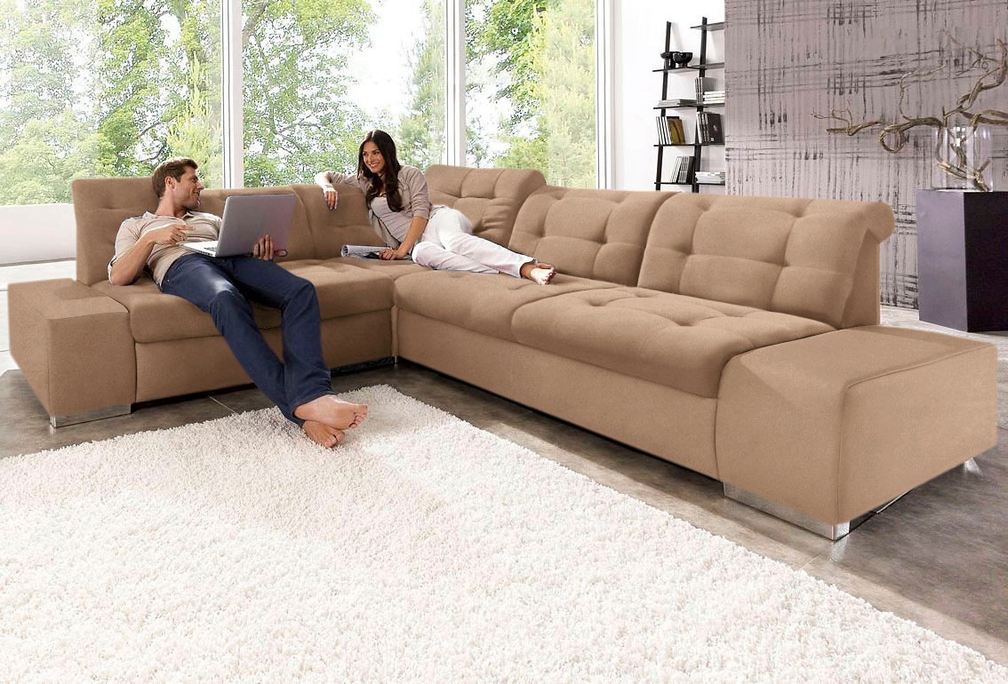sit&more Ecksofa »Pale L-Form«, inklusive Kopfteilverstellung, wahlweise mit Bettfunktion