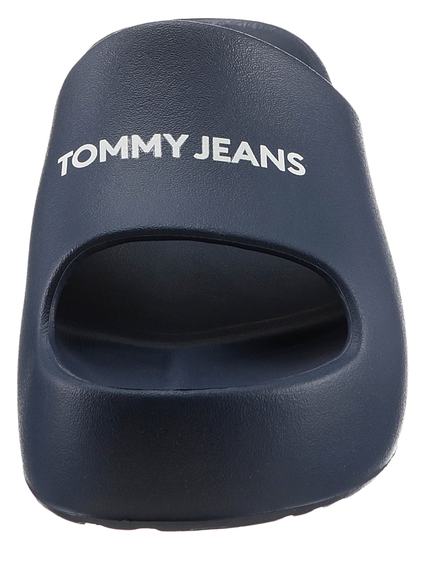 Tommy Jeans Pantolette »TJW CHUNKY FLATFORM SLIDE«, Plateau, Sommerschuh, Schlappen mit kontrastfarbenem Logoschriftzug