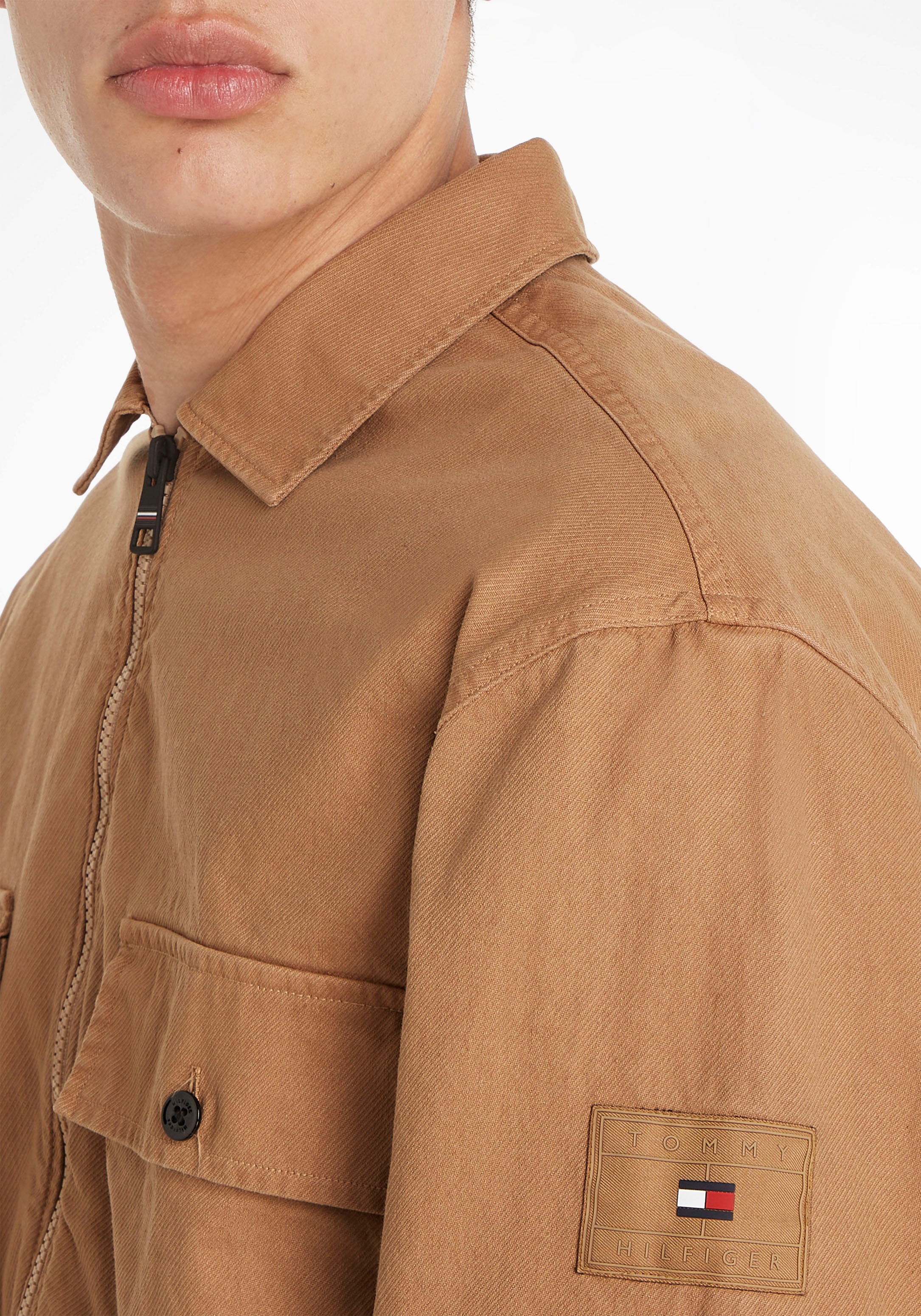 Tommy Hilfiger Outdoorhemd »TWILL SHIRT JACKET« (1 tlg.) mit Logo-Zipper &amp; Marken-Knöpfen MN10443