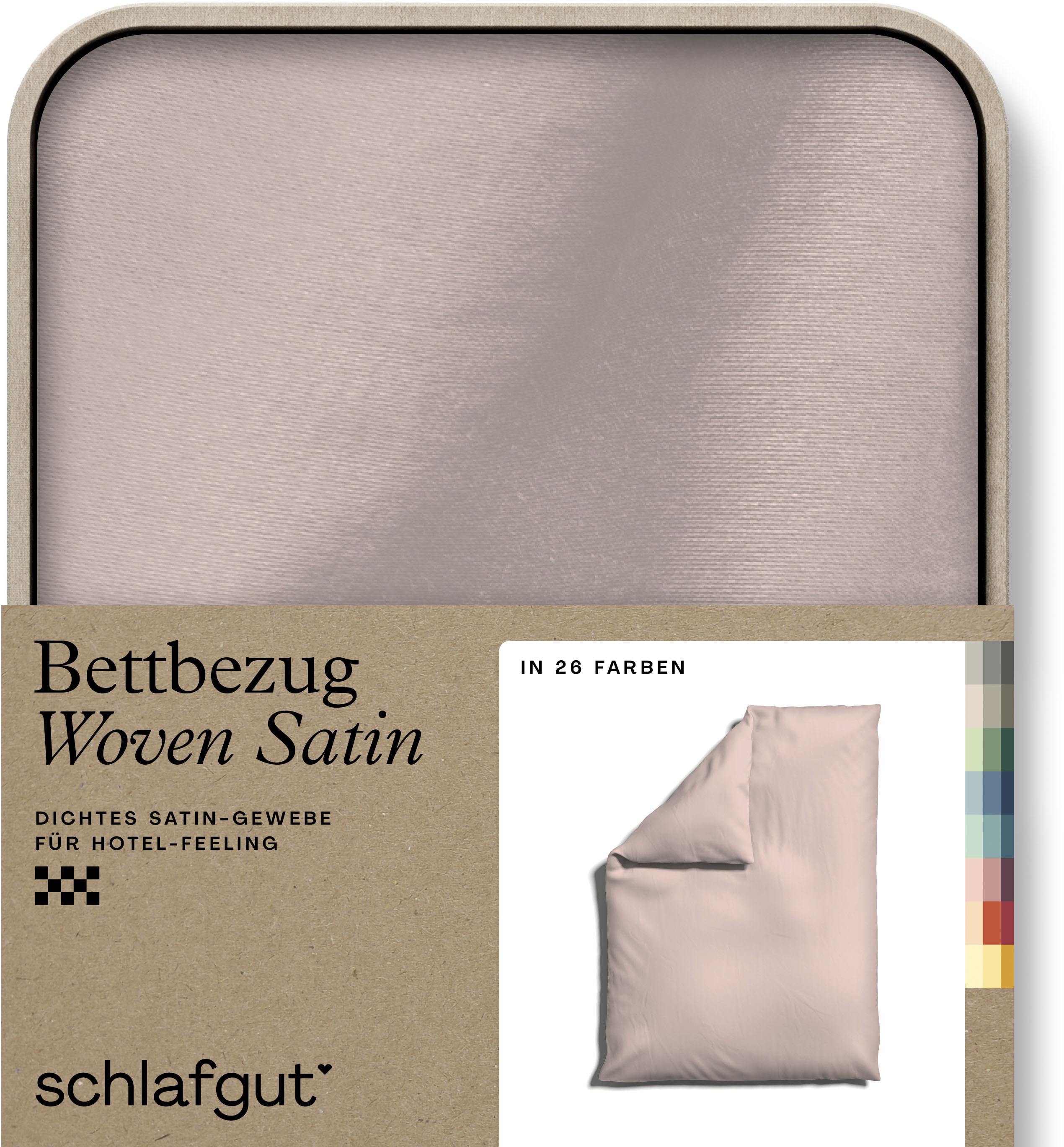 Schlafgut Bettbezug "Premium Woven Satin, 100% Baumwolle, Fadendichte 300TC" besonders dicht gewebt, Mix & Match: passender Kissenbezug erhältlich