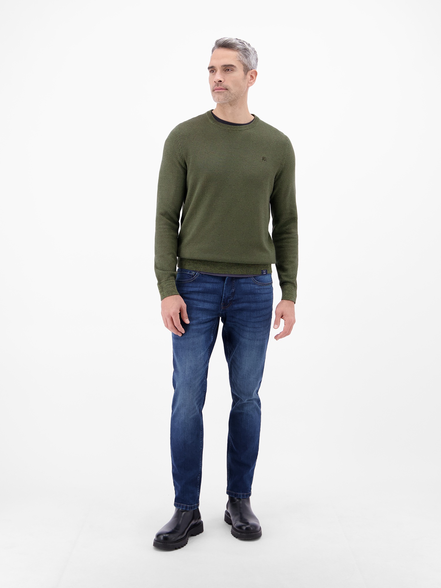 LERROS Herren Strickpullover mit Twist-Struktur Nordic Olive 3XL 4