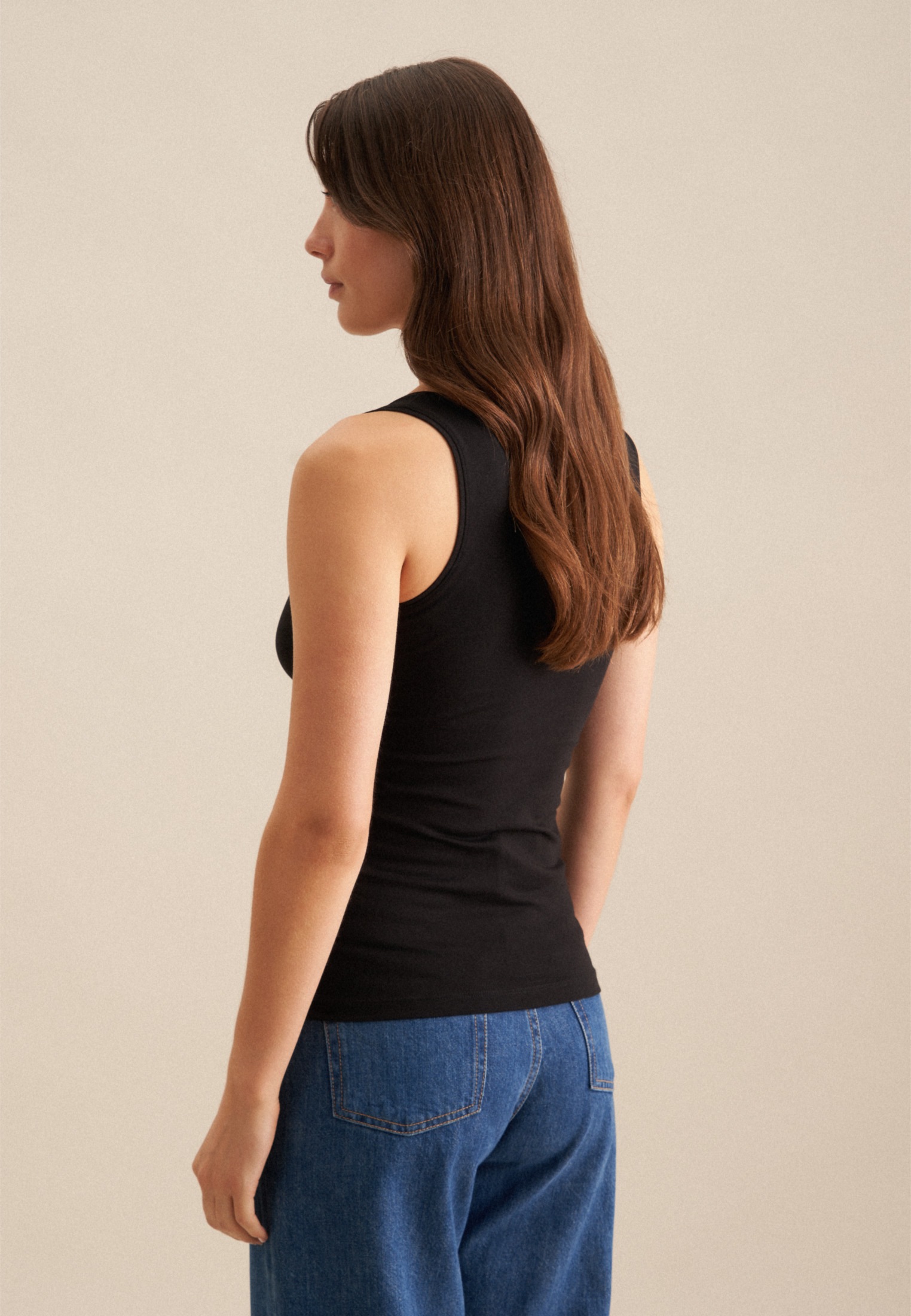 seidensticker Tanktop "Schwarze Rose" Ohne Arm Rundhals Uni günstig online kaufen