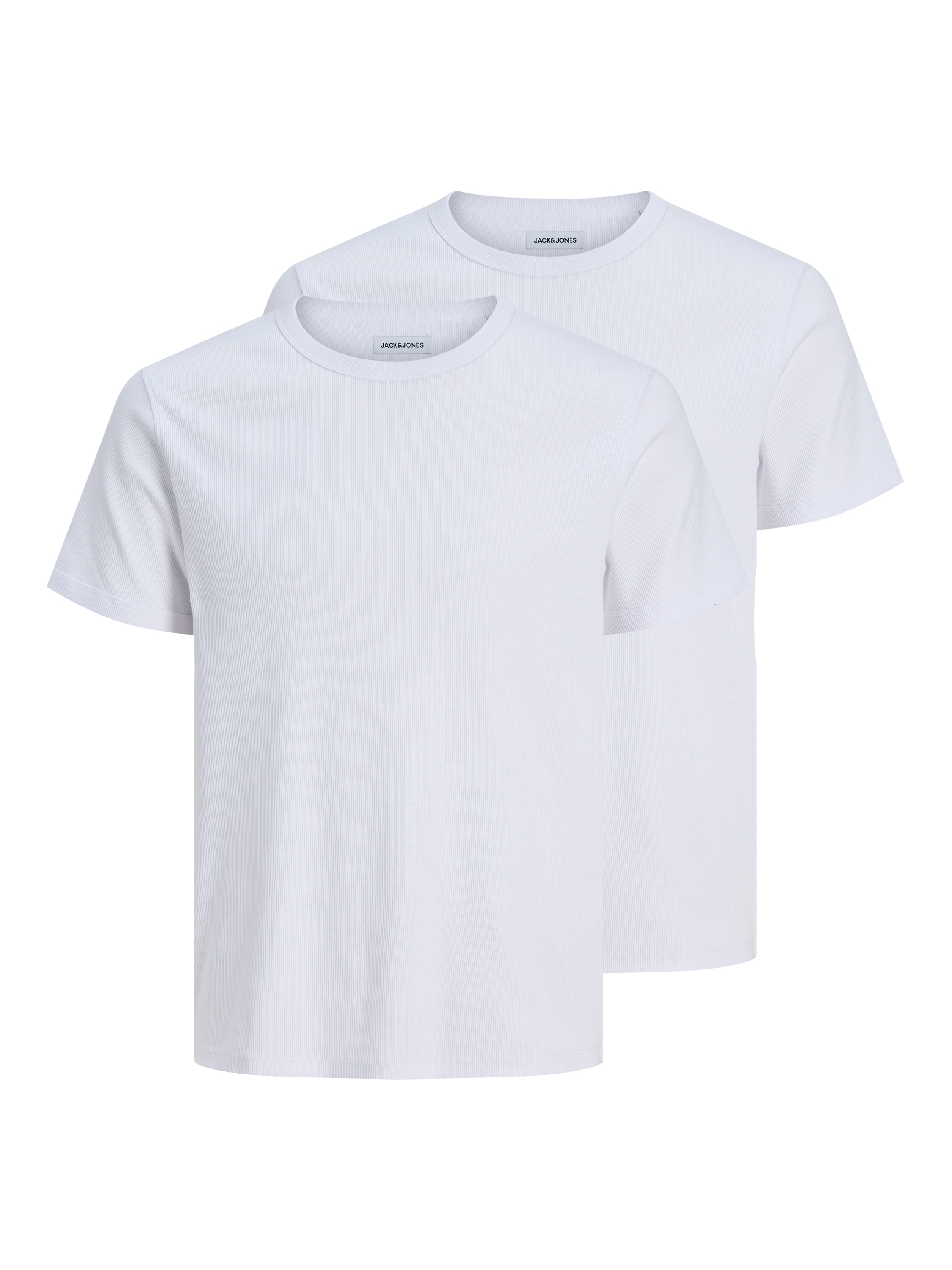 Jack & Jones Rundhalsshirt "Jjeorganic Rib Tee Ss Crew Neck 2PK Mp" Packung, 2 Baumwollmischung, Slim Fit