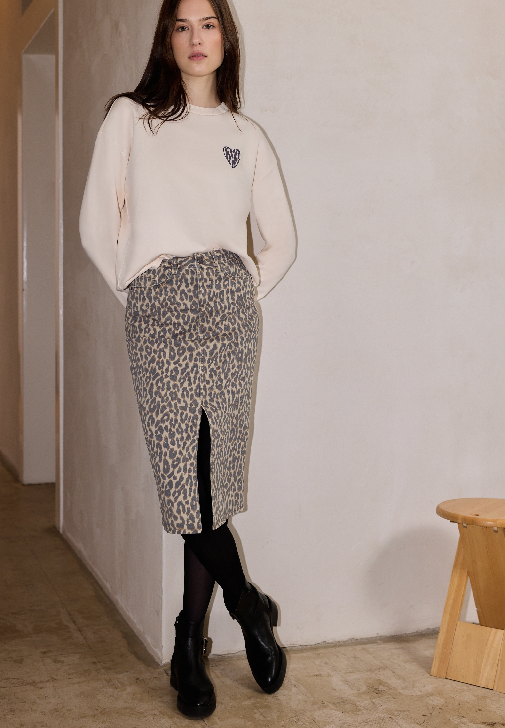 STREET ONE STUDIO Maxirock mit Leo-Muster