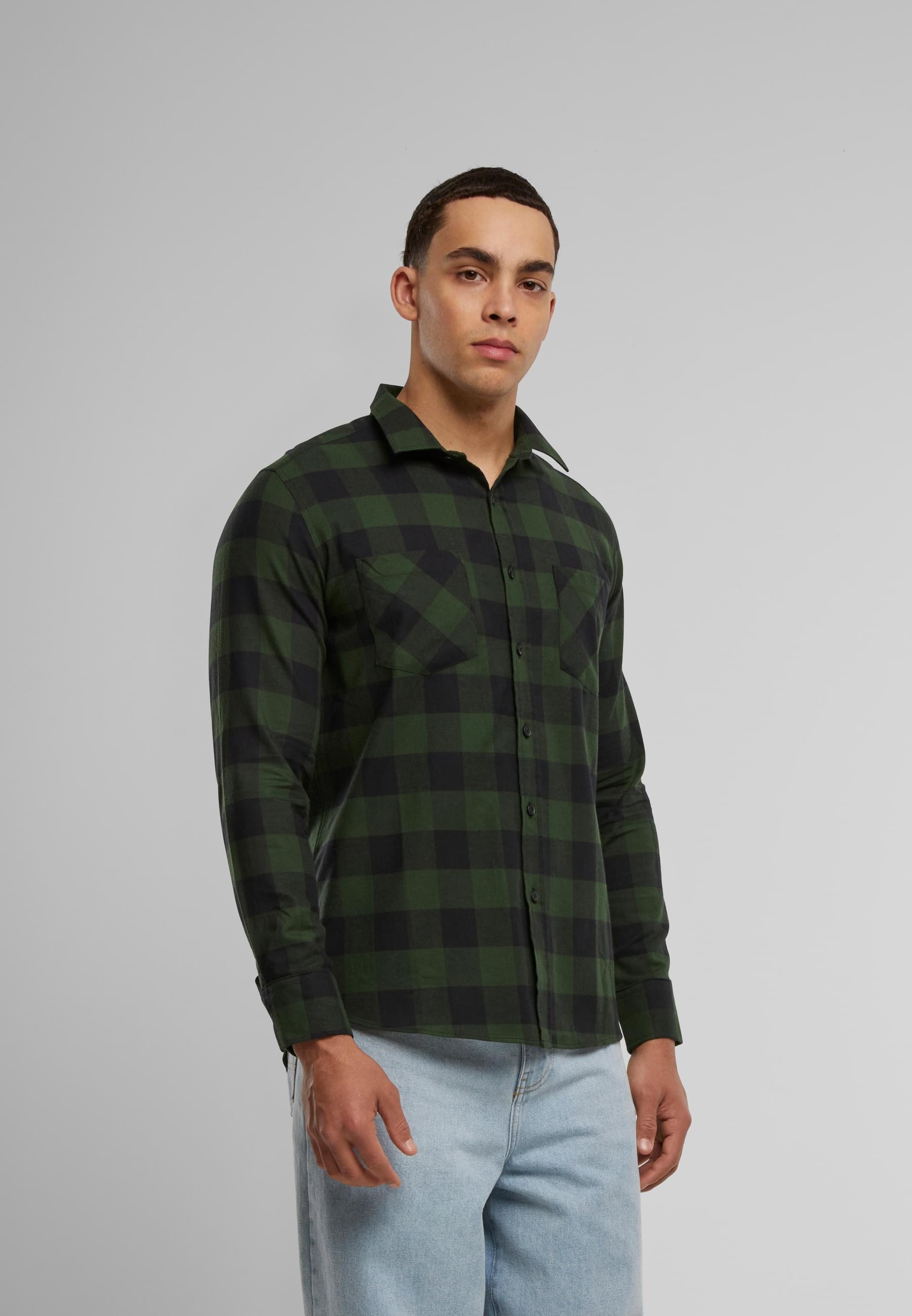 URBAN CLASSICS T-Shirt »Urban Classics Herren Checked Flanell Shirt«, (1 tlg.)