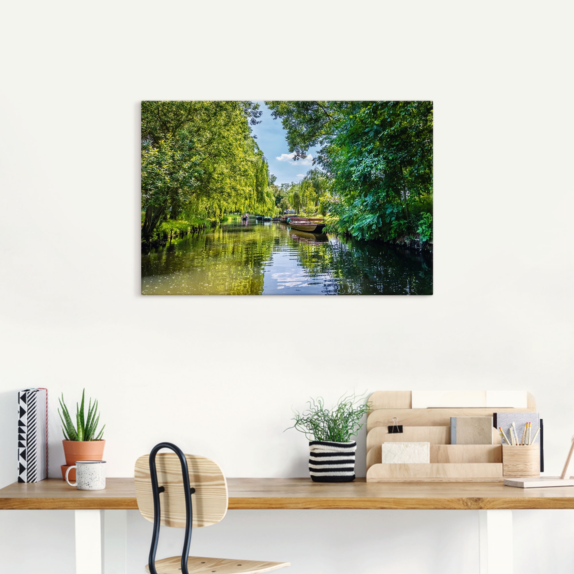 Artland Wandbild "Kahnfahrt durch die Fließe im Spreewald", Gewässer, (1 St günstig online kaufen