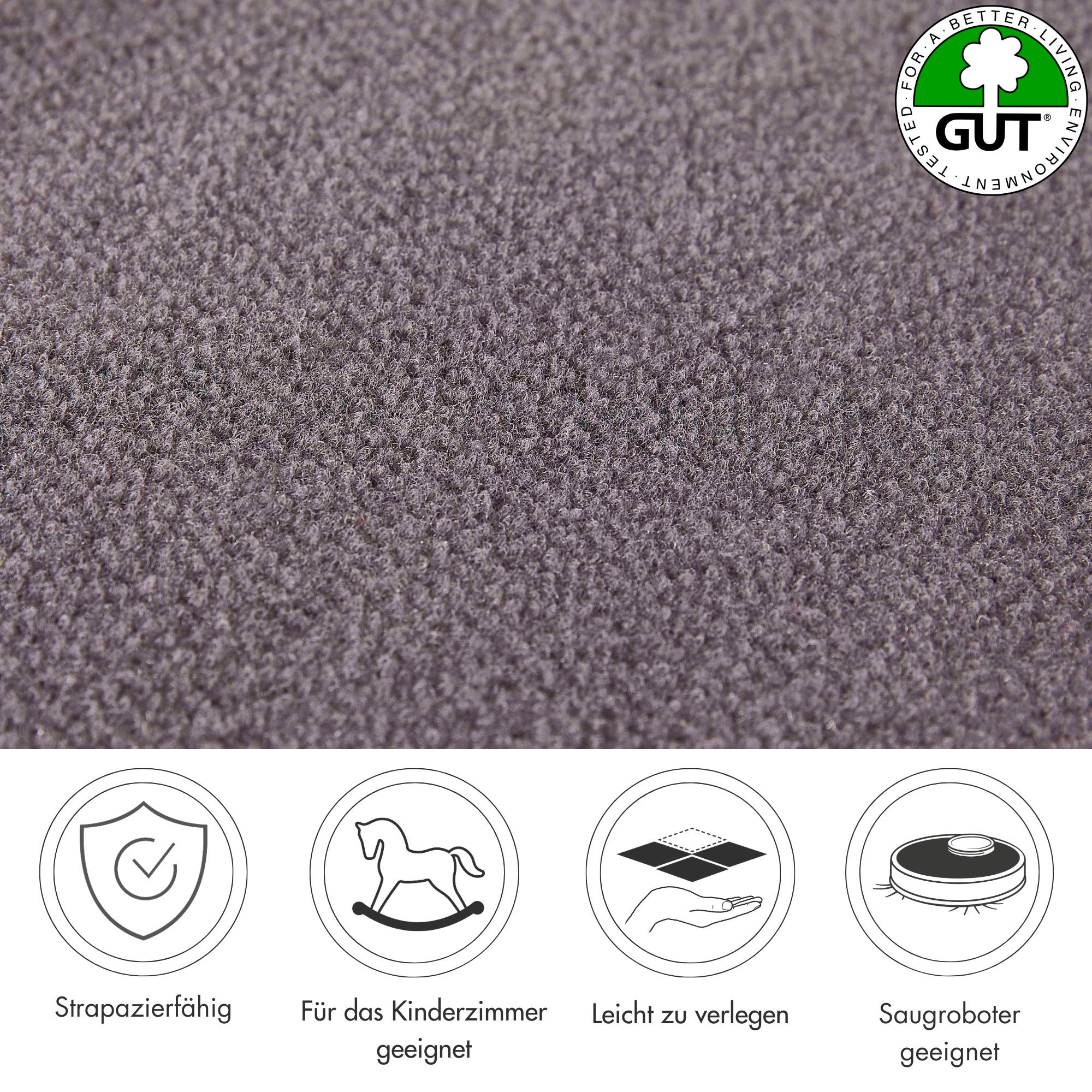 Andiamo Teppichboden »Sina, Velours, Made in Belgium«, rechteckig, 9 mm Höhe, Uni Farben, Breite 400 cm, strapazierfähig, pflegeleicht, Wohnzimmer