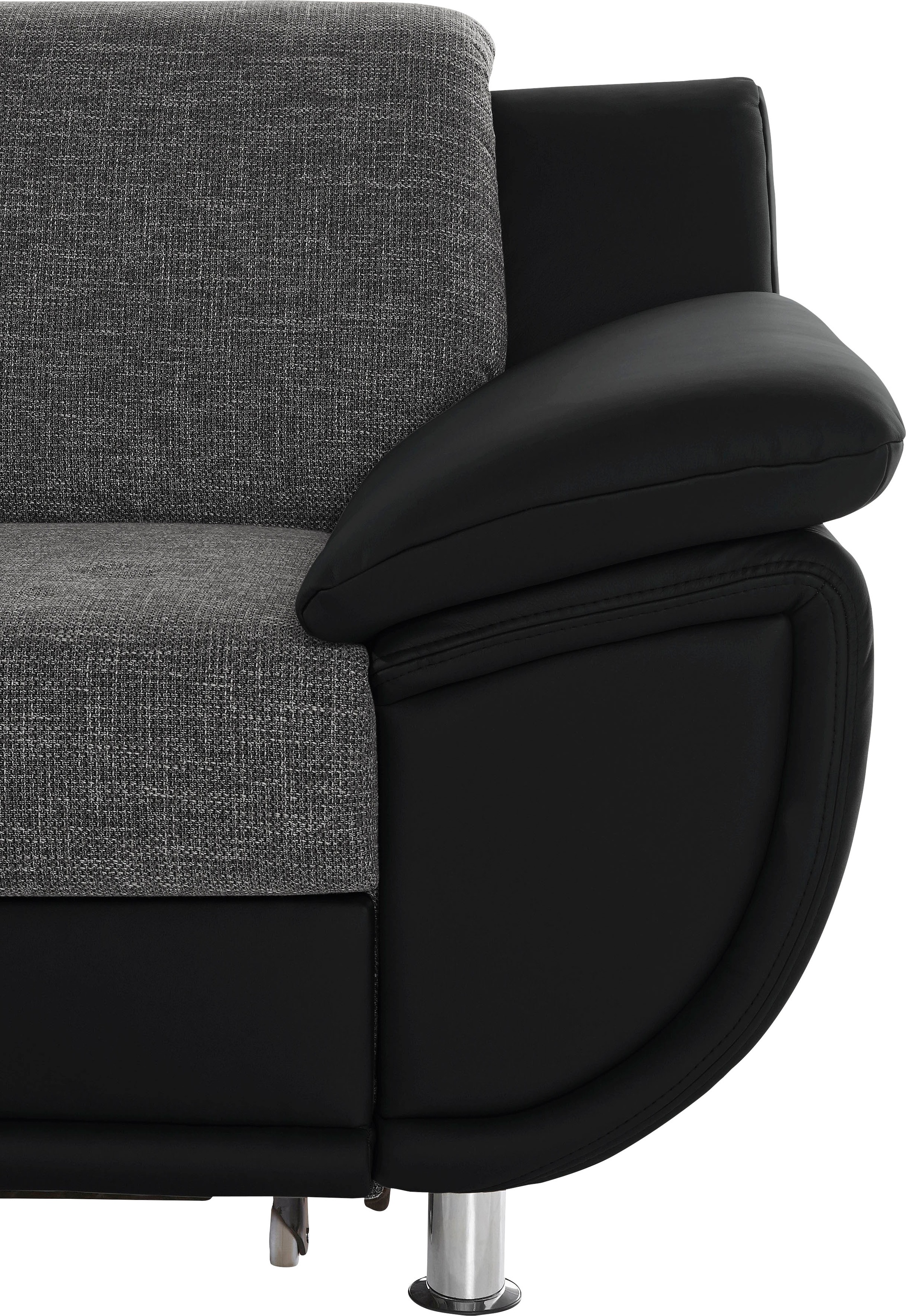 TRENDMANUFAKTUR Wohnlandschaft »Rondo 3, zeitlos und modern, im Materialmix, U-Form«, wahlweise für mehr Komfort mit Federkern, wahlweise mit Bettfunktion