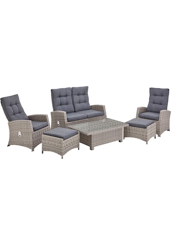 Gartenlounge-Set »Monaco«, (Set, 16 tlg., inkl. Auflagen, Alu, Polyrattan),...