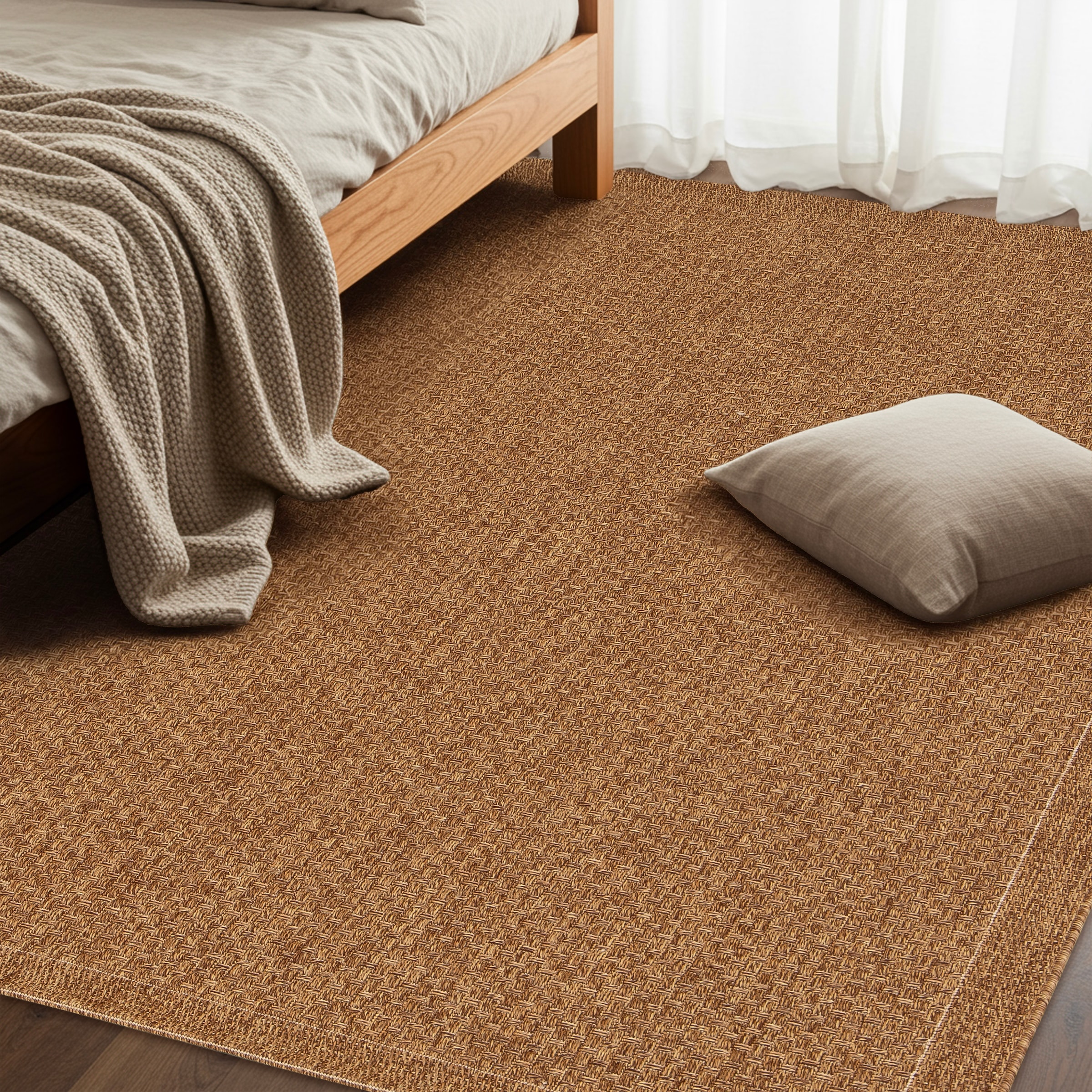 OTTO home Teppich »Arona, Sisal-Optik mit Bordüre, auch für Balkon und Terrasse« rechteckig 7 mm Höhe In- und Outdoor geeignet, Wetterfest & UV-beständig