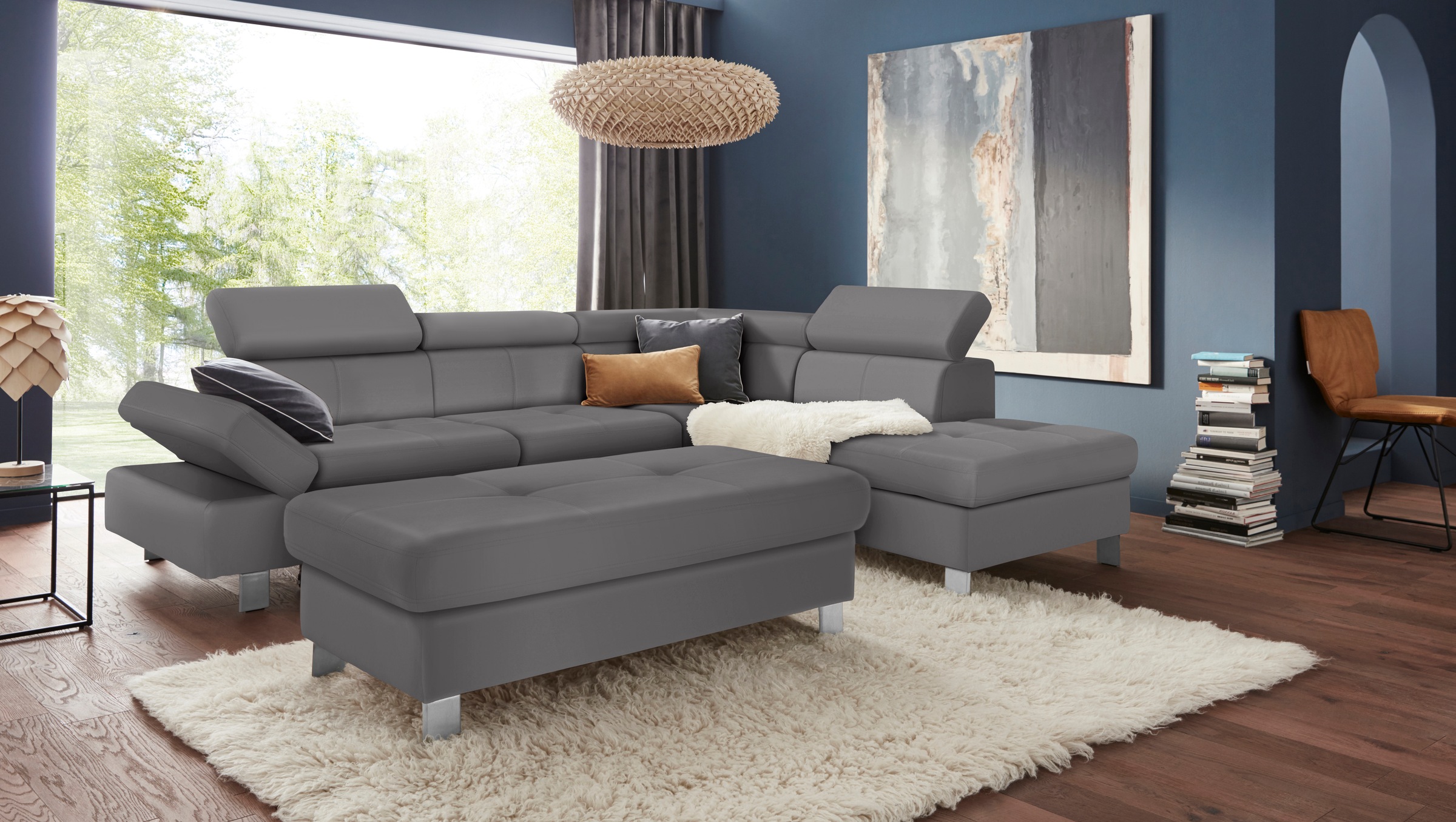 exxpo - sofa fashion Ecksofa »Fiji, L-Form«, mit Kopf- bzw. Rückenverstellung, wahlweise mit Bettfunktion