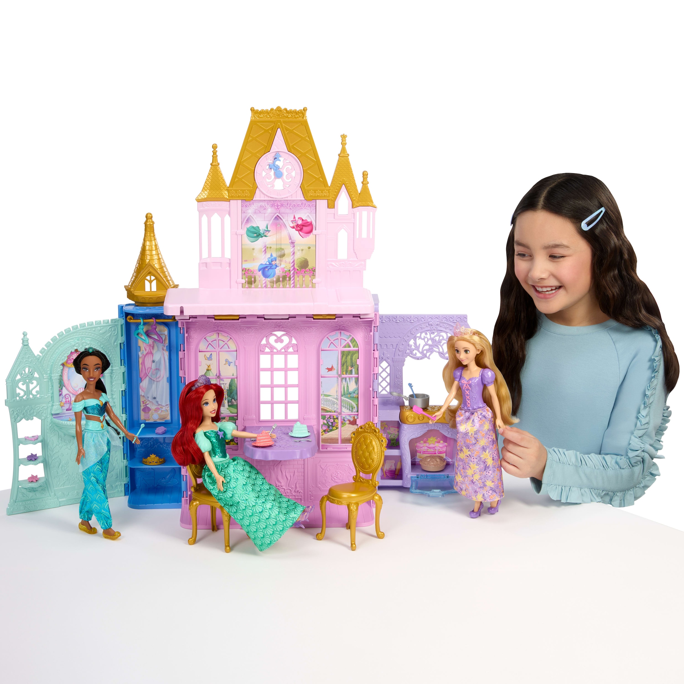 Mattel® Spielwelt »Disney Prinzessin Faltbares Schloss-Spielset mit Rapunzel-Puppe«