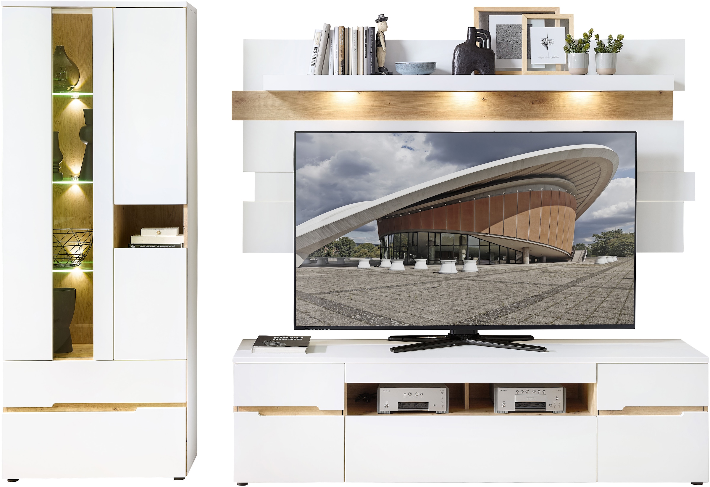 Innostyle Wohnwand "Memphis Wohnwand, 287x197x47cm (B/H/T)" günstig online kaufen