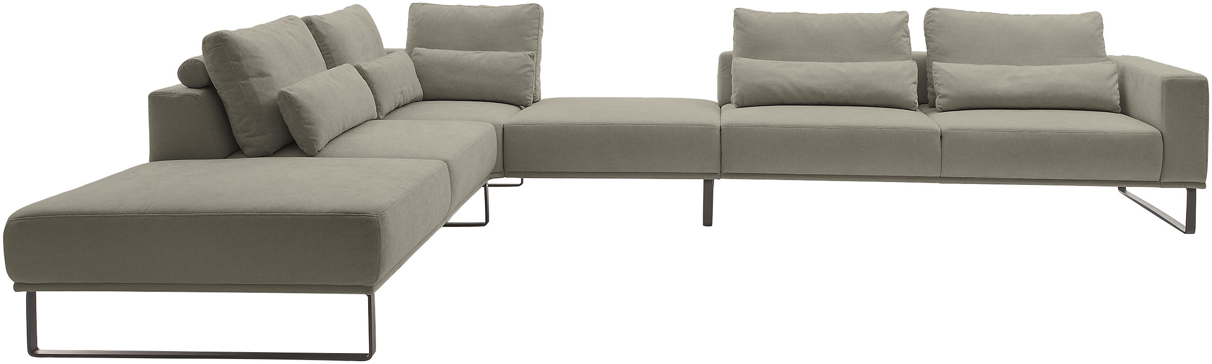 Musterring "JustB PM100 bequem, modern, elegant und viel Platz, bodenfrei" mit Zwischenhocker, wahlweise mit Funktion und Kissen, Maße 290 x 398