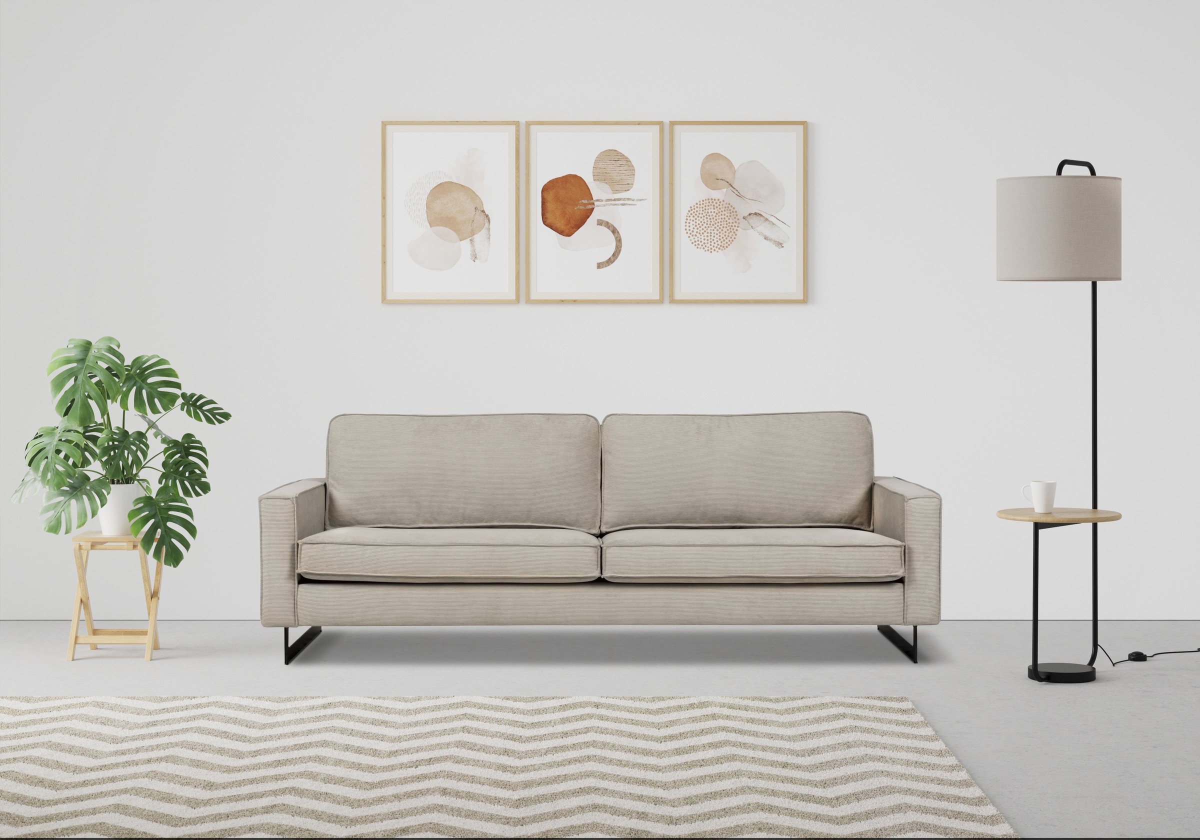 Home affaire 3-Sitzer "Maxi-Ausführung Pinto, 236 cm, Cord, Chenille, Leder günstig online kaufen