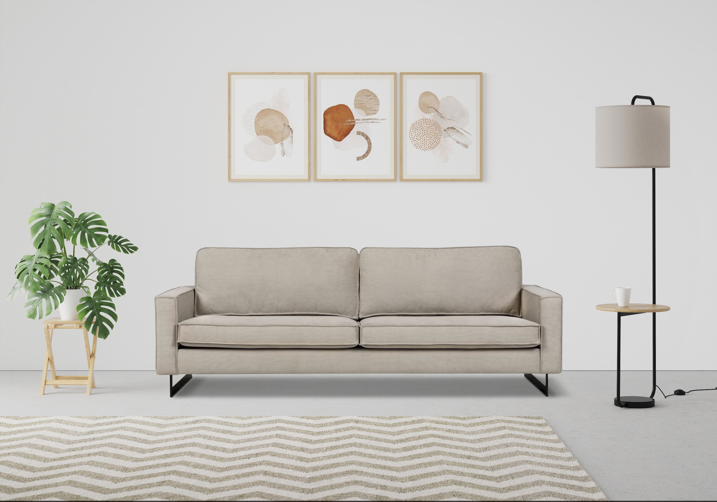 Places of Style 3-Sitzer "Maxi-Ausführung Pinto, 236 cm, Cord, Chenille, Le günstig online kaufen