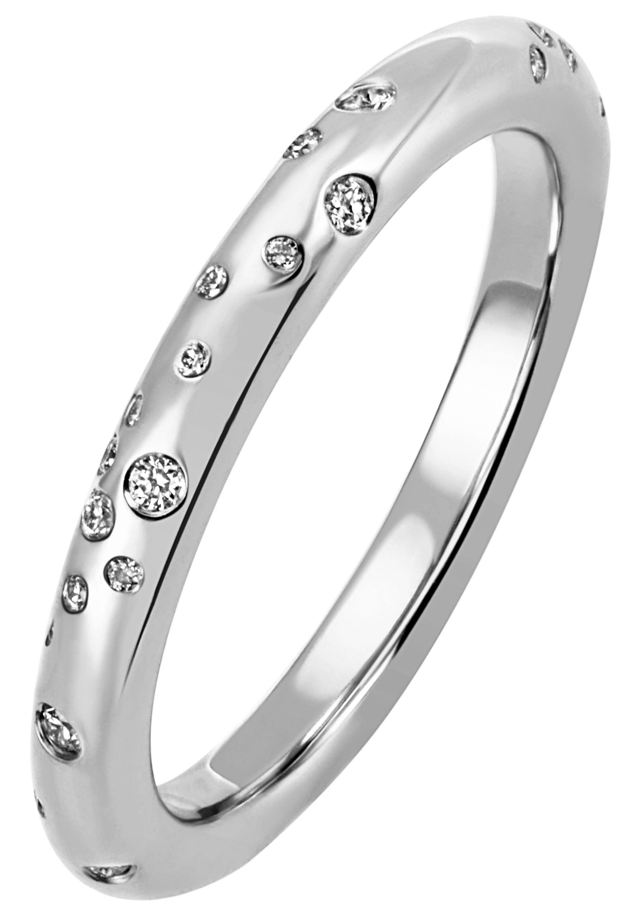 JOBO Diamantring 585 Weißgold mit 34 Diamanten